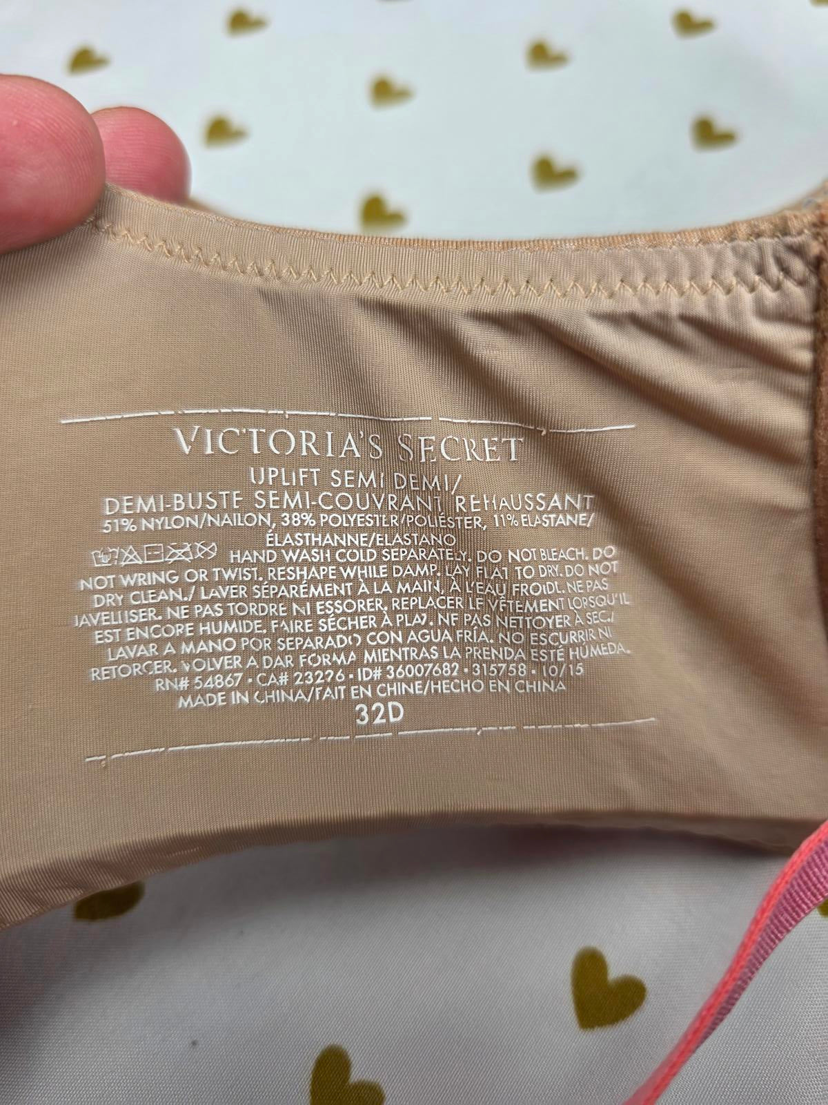 Victorias Secret Lot of 3 Size 32D Demi Balconette Uplift BRAS