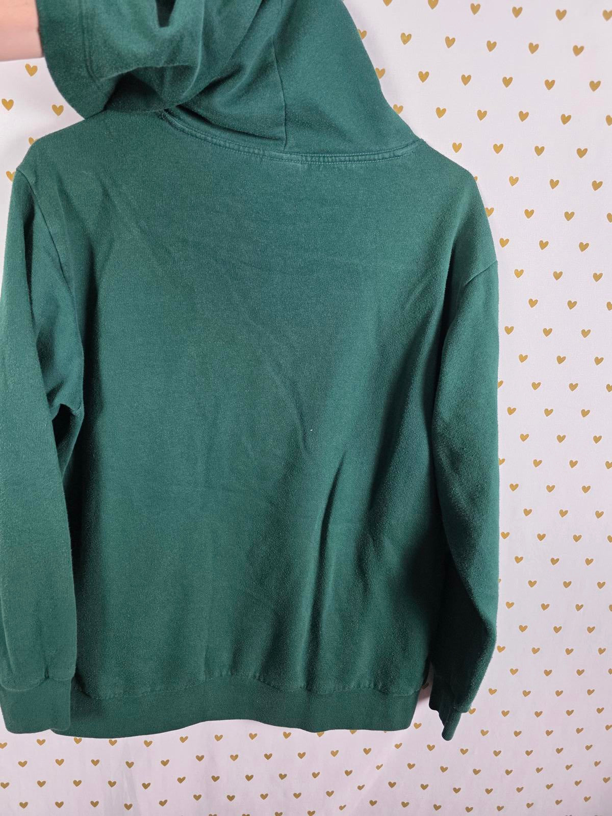 Victorias Secret Pink LOVE Green Pullover Hoodie sweater shirt warm Fleece XS