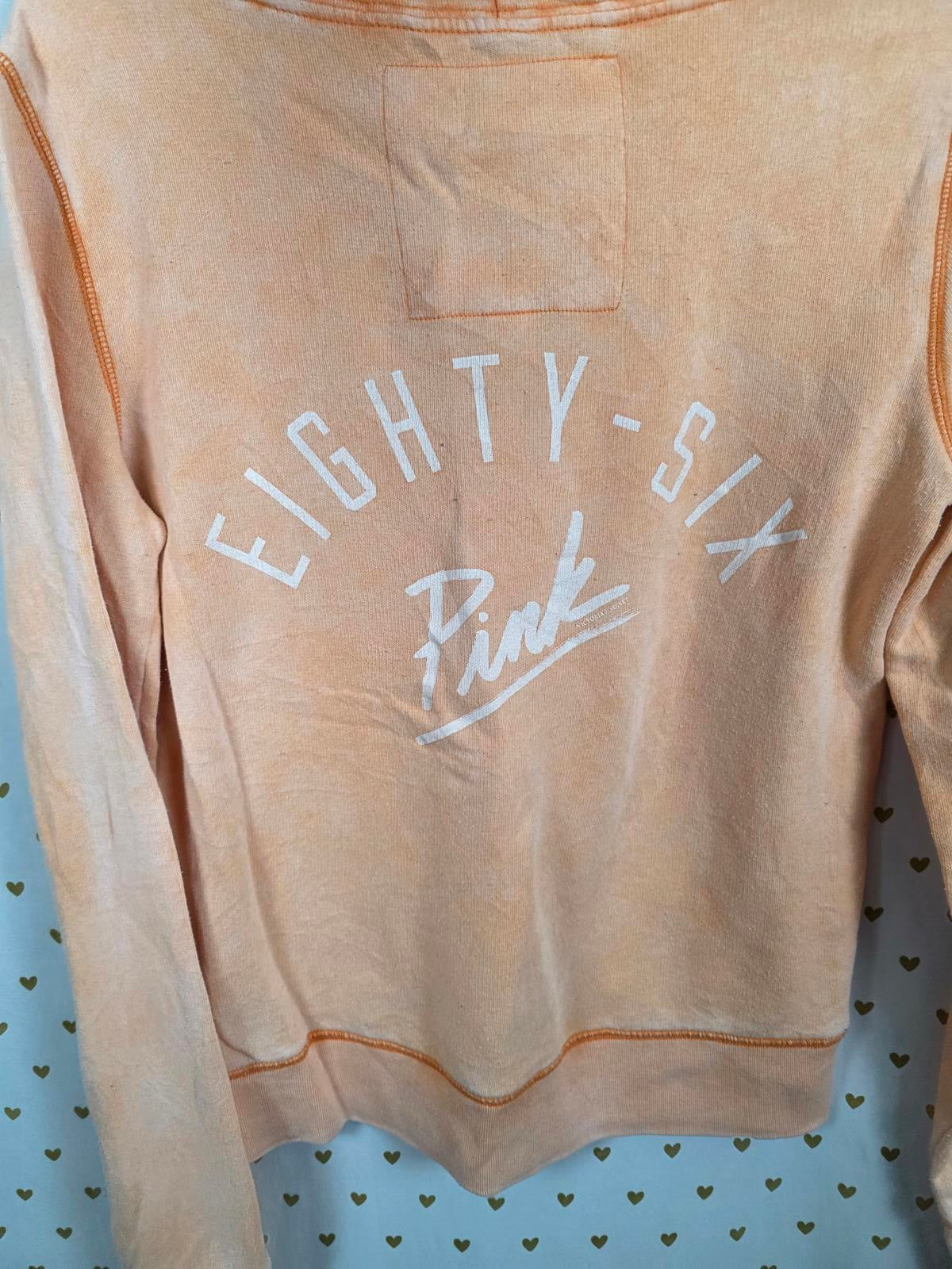 Victorias Secret Pink UNIQUE Pullover Hoodie Sweater Peach SMALL