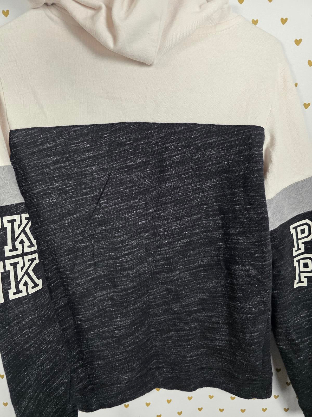 Victorias Secret Pink Colorblock Hoodie Jacket Pullover Sweater Logo XS