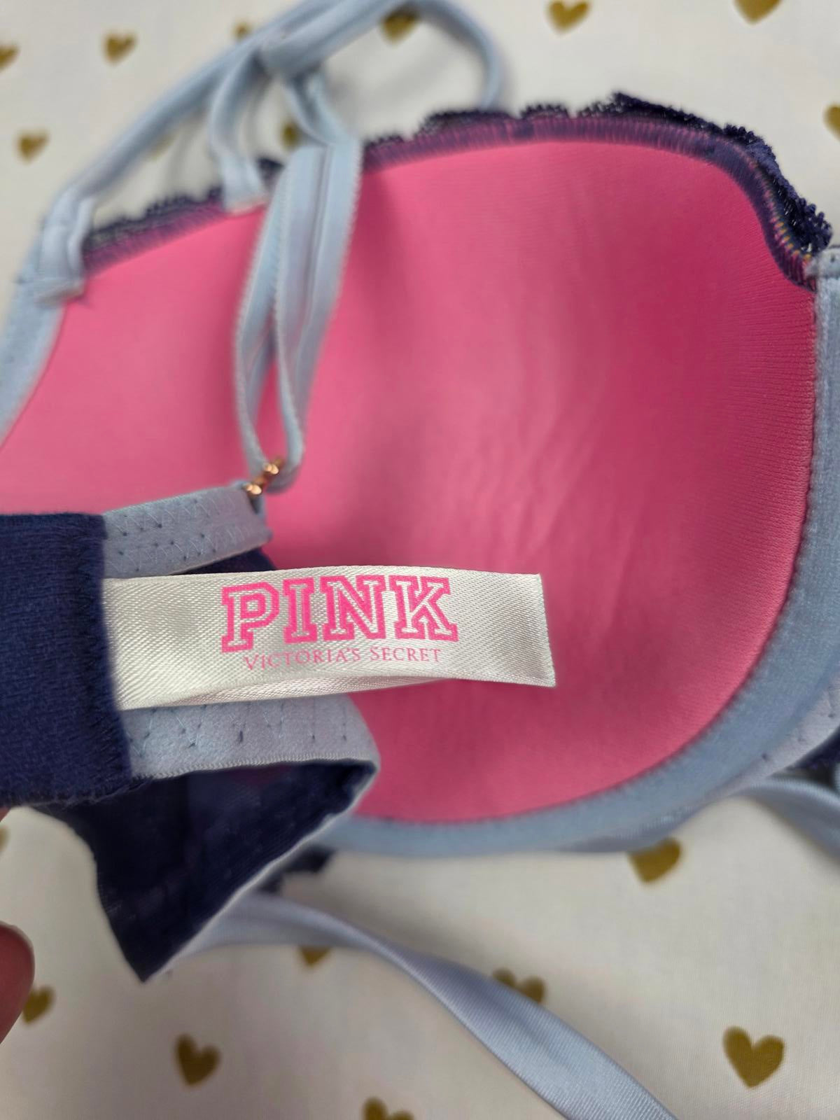 Victorias Secret PINK Strappy Caged 32DD date push up bra