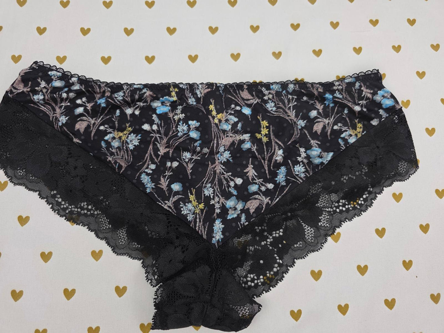 Victoria's Secret sexy Floral Satin Lace lined Hipster Hiphugger Panties MEDIUM