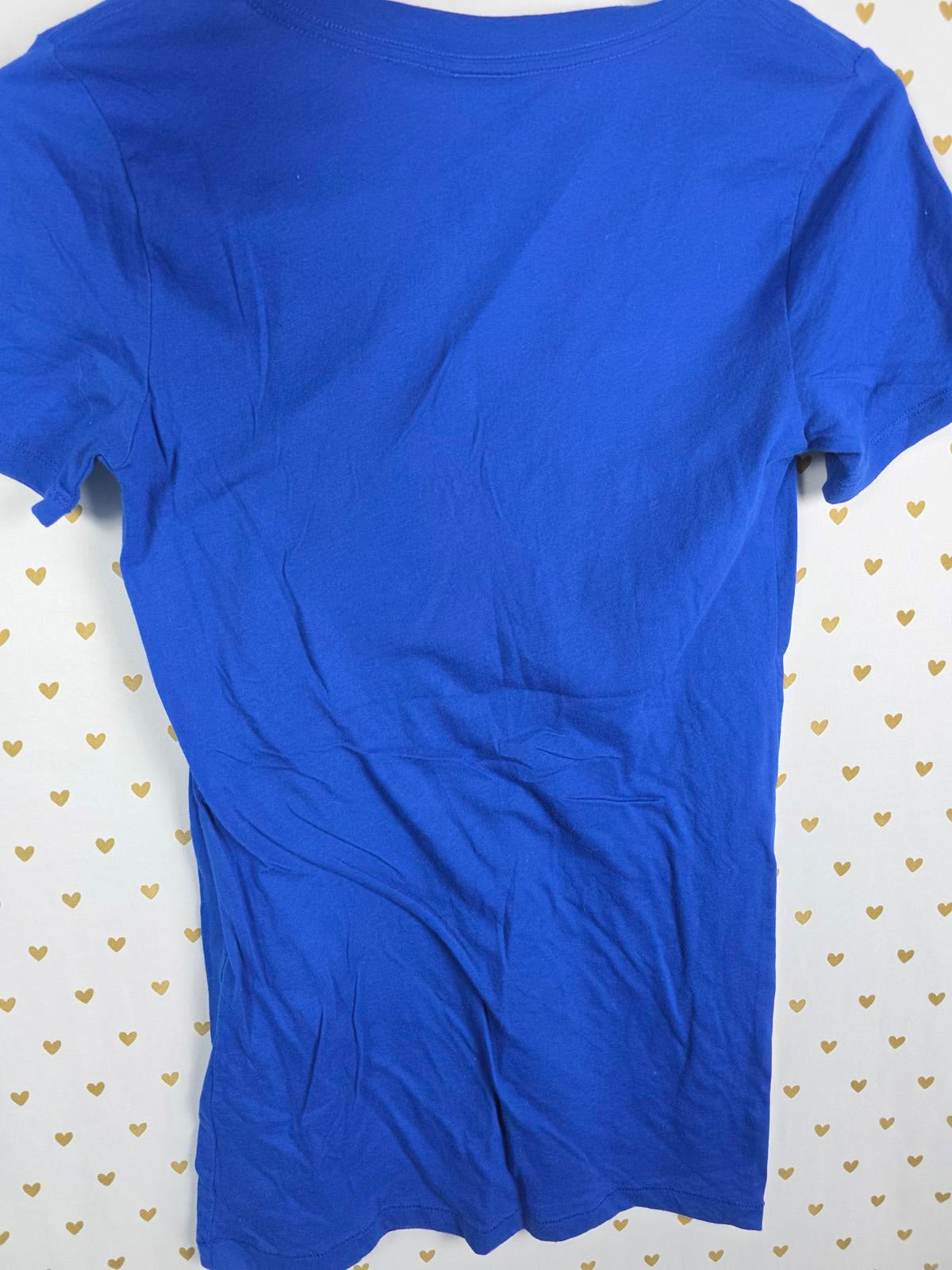 Victorias Secret PINK V neck blue Texas Rangers MLB tee shirt SMALL