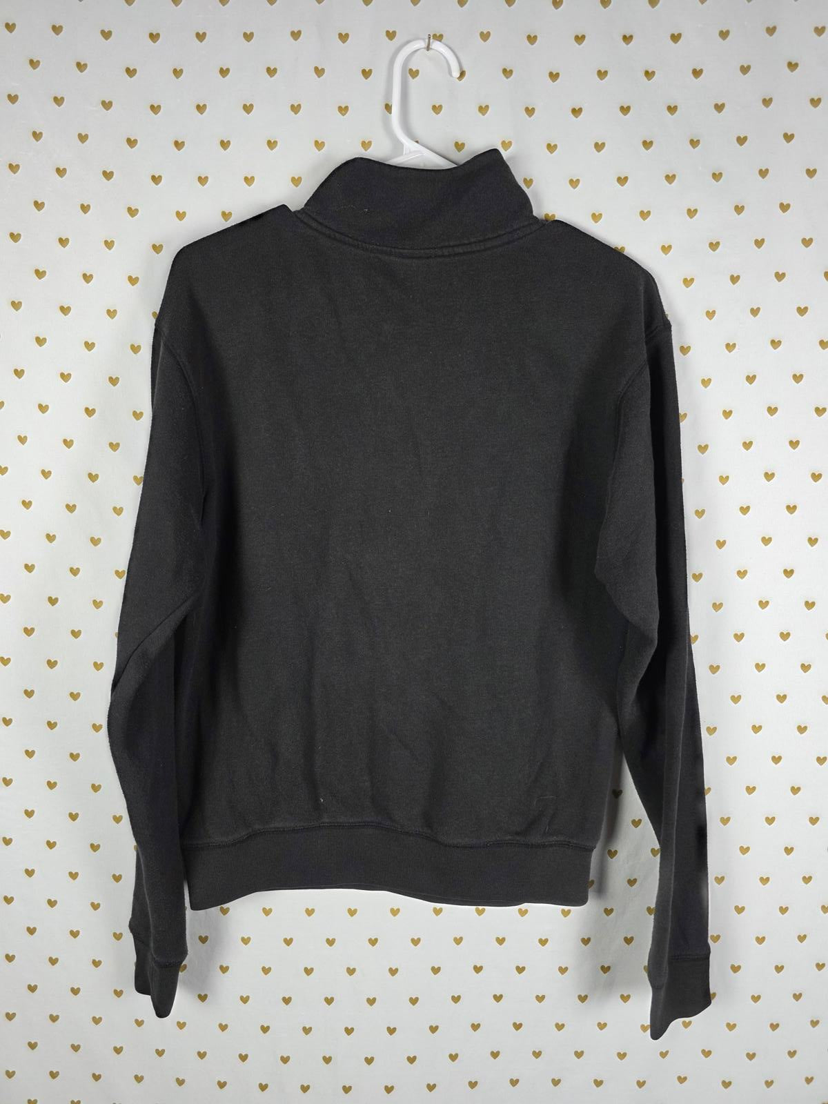 Victorias Secret Pink LOVE Y2K Quarter Zip Sweater Shirt Black XS