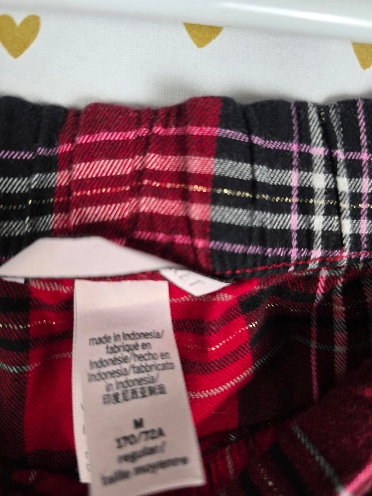 Victorias Secret PLAID Sleep Pajama Set Pants Button down Top Sleep 2pc MEDIUM