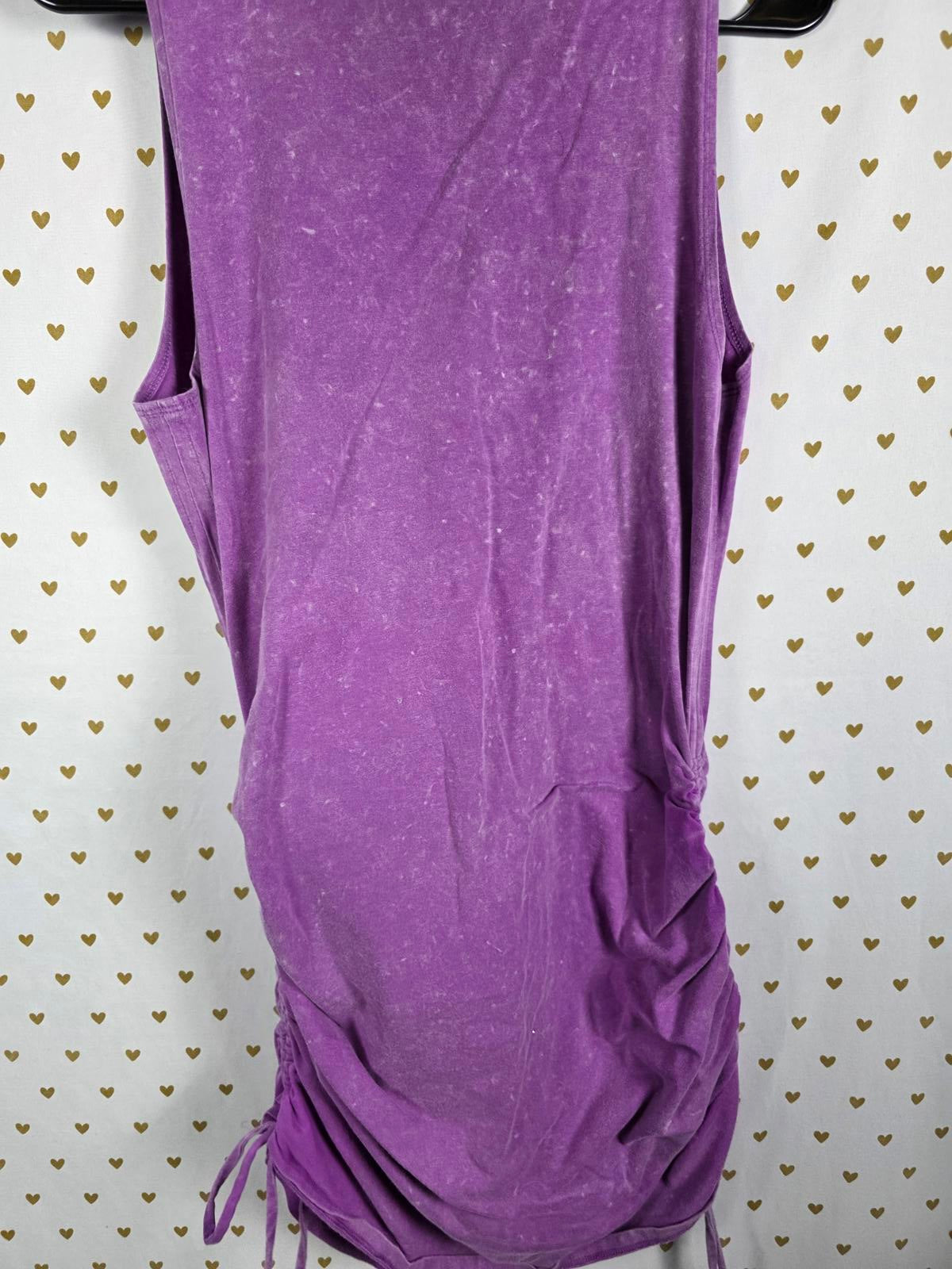 Victorias Secret PINK Tye Dye Ruched Cinch Dress Purple Large Tee Shirt