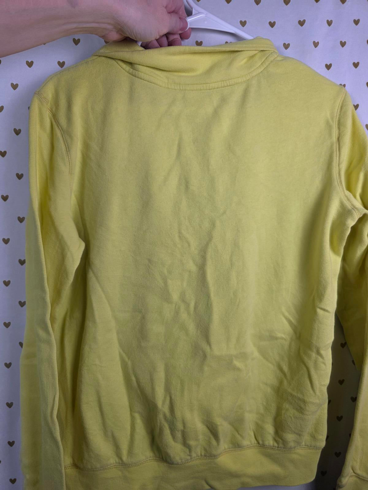 Victorias Secret Pink VINTAGE Yellow Love Logo Y2k Sweater Quarter Zip SMALL