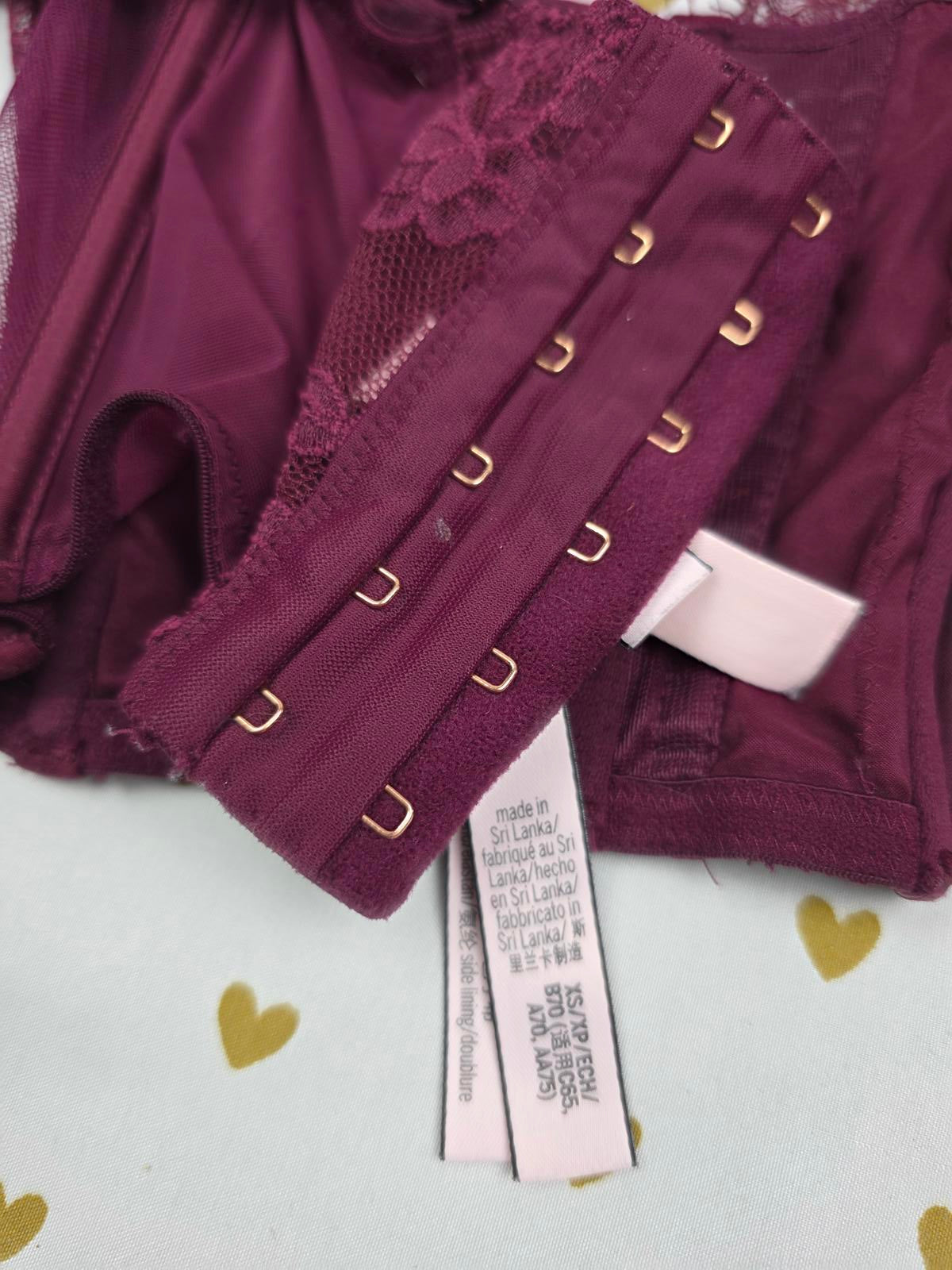 Victorias Secret maroon Sexy Bustier Tank Bra XS