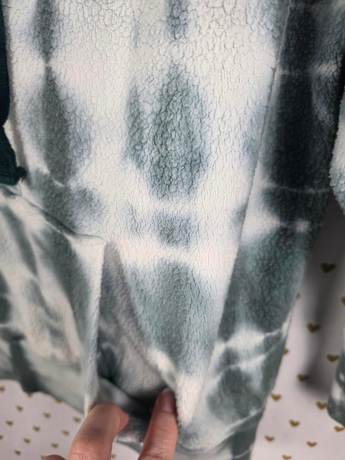 Victorias Secret Pink Fleece Sherpa Tye Dye Pullover Hoodie Sweater MEDIUM