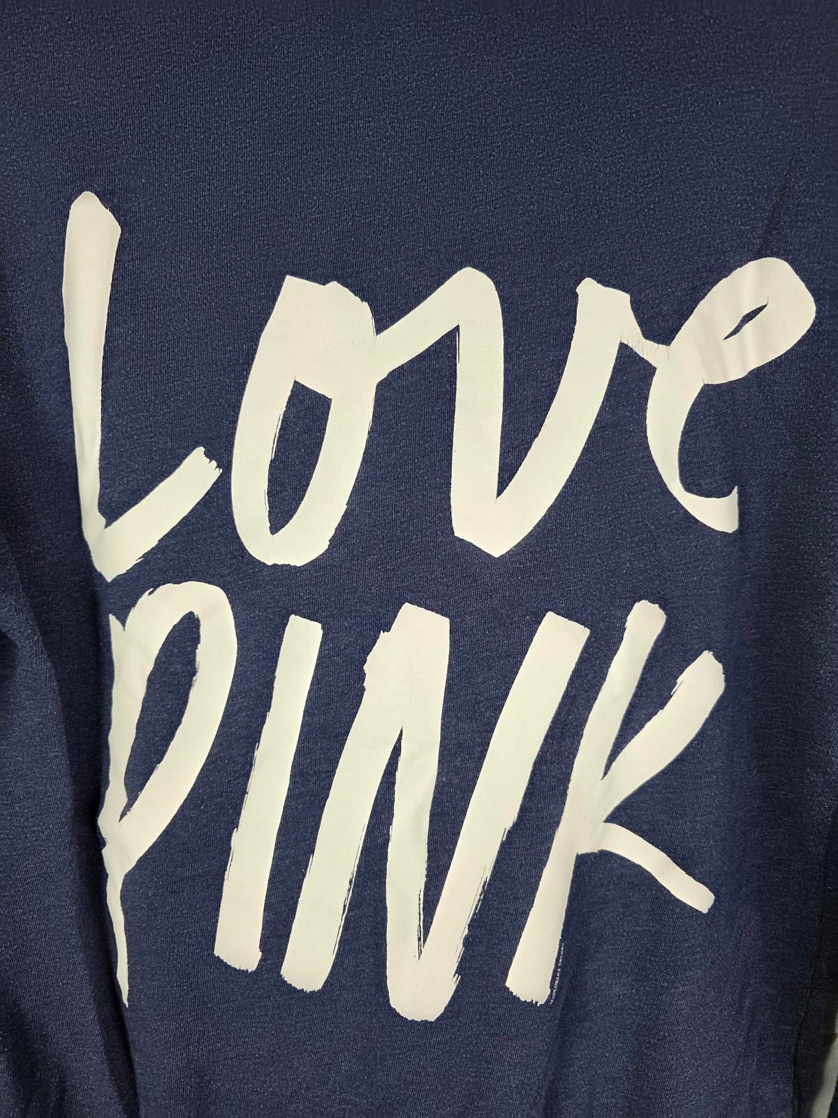 Victorias Secret Pink Vintage Quarter Zip Y2k Sweater Shirt Blue MEDIUM