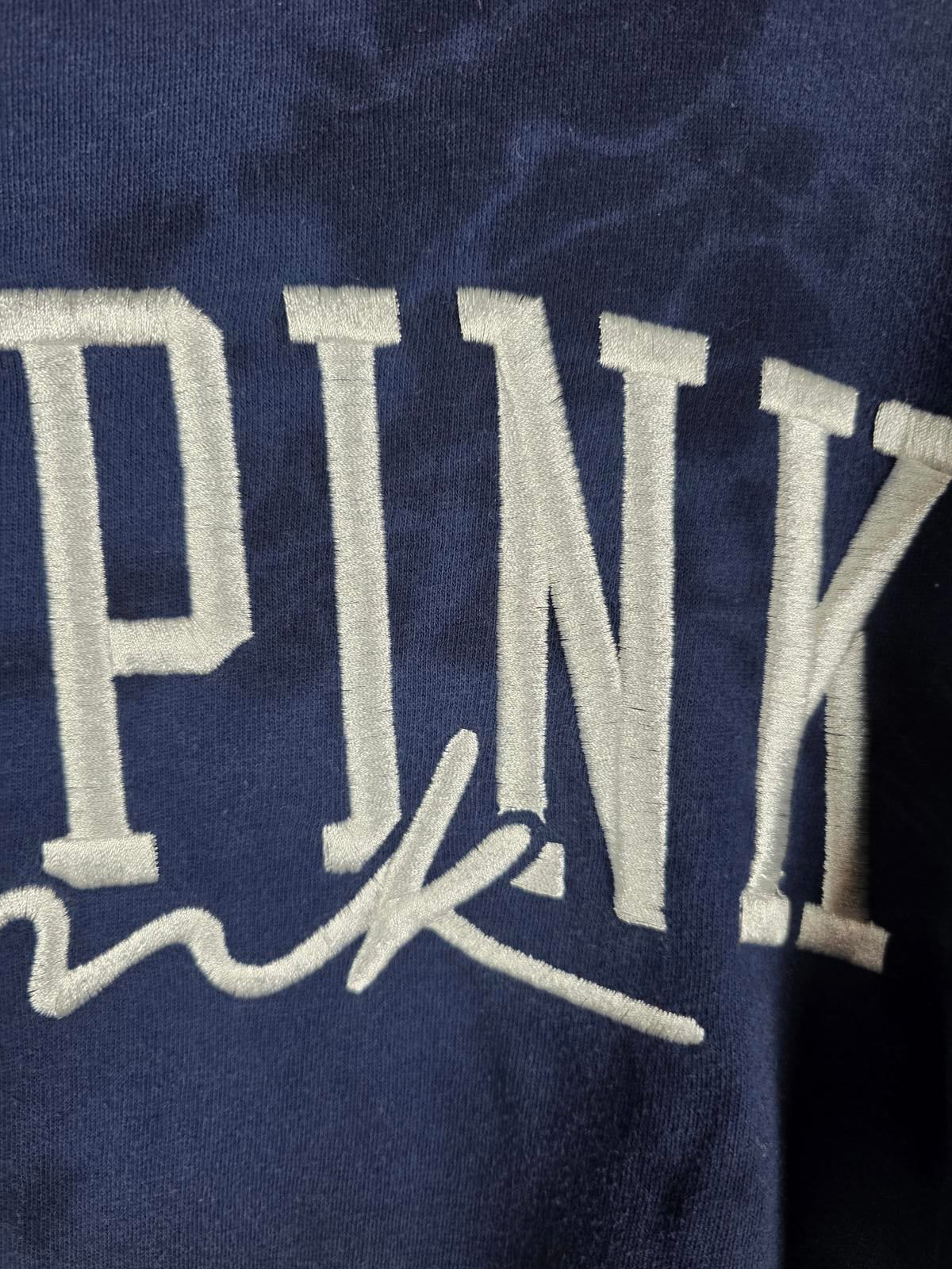 Victorias Secret Pink Tye Dye Embroidered Long Sleeve Sweater Shirt SMALL