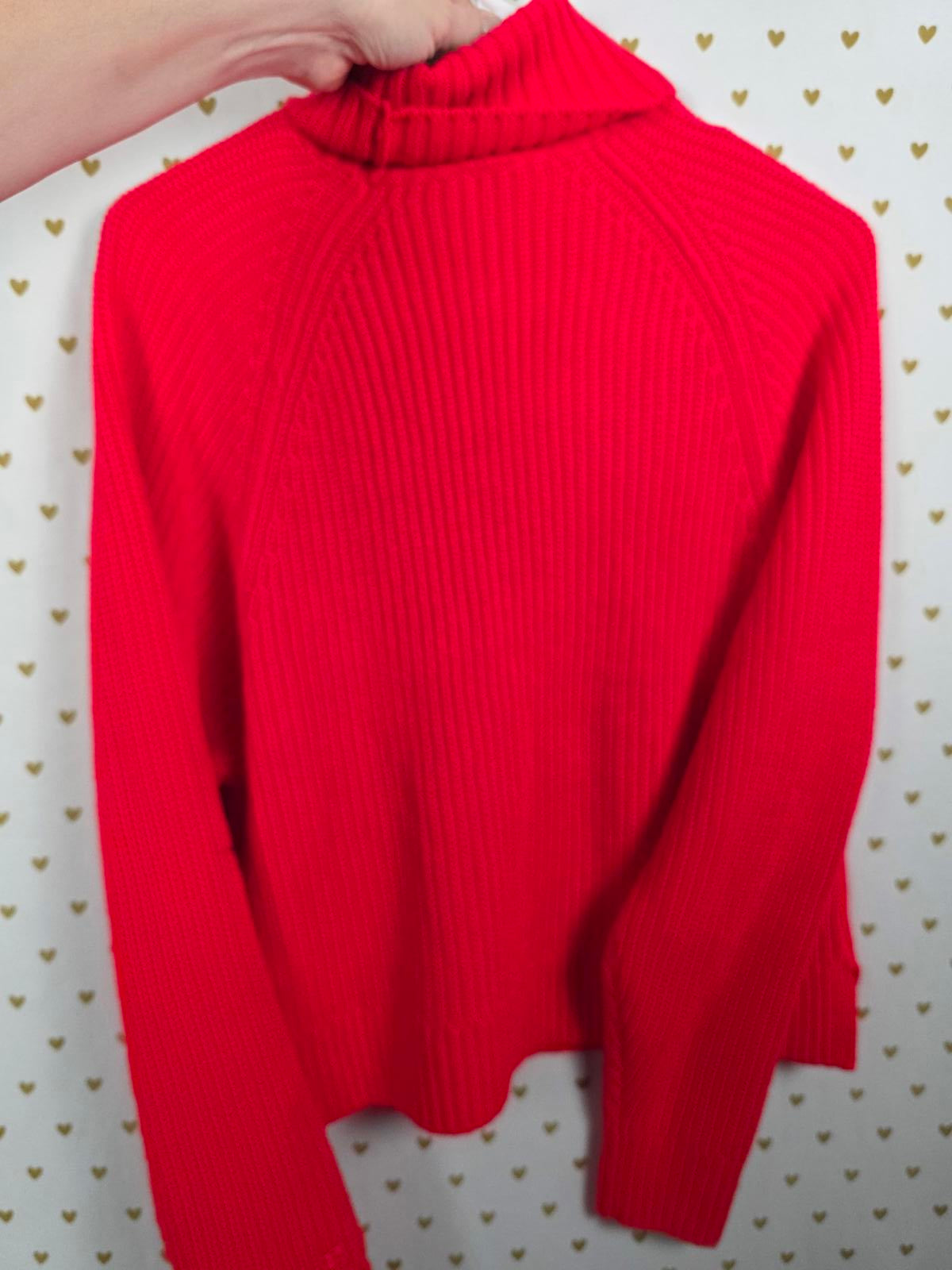 Victorias Secret Pink NEW Nwt RED Turtle Neck Sweater Shirt XS Textured