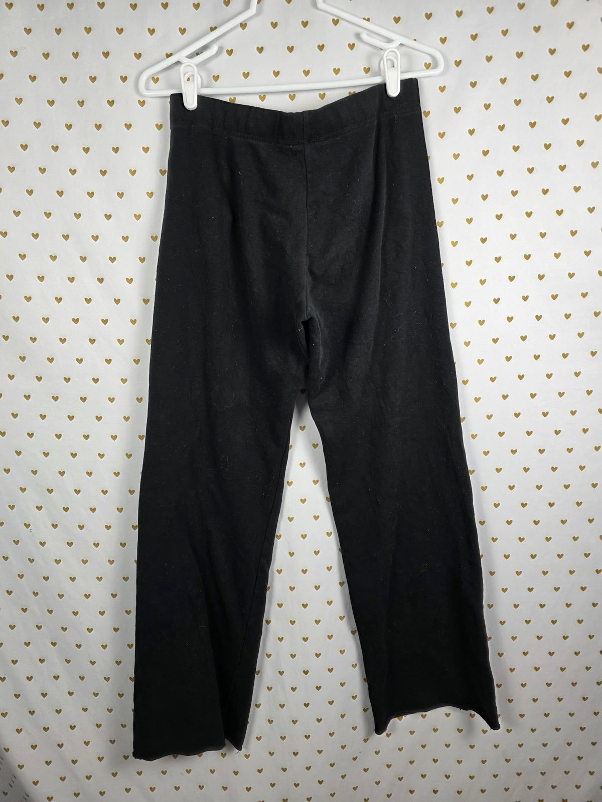 Victorias Secret BLING STUDDED VS LOVE Sweatpants Flare Raw Hem Black XS