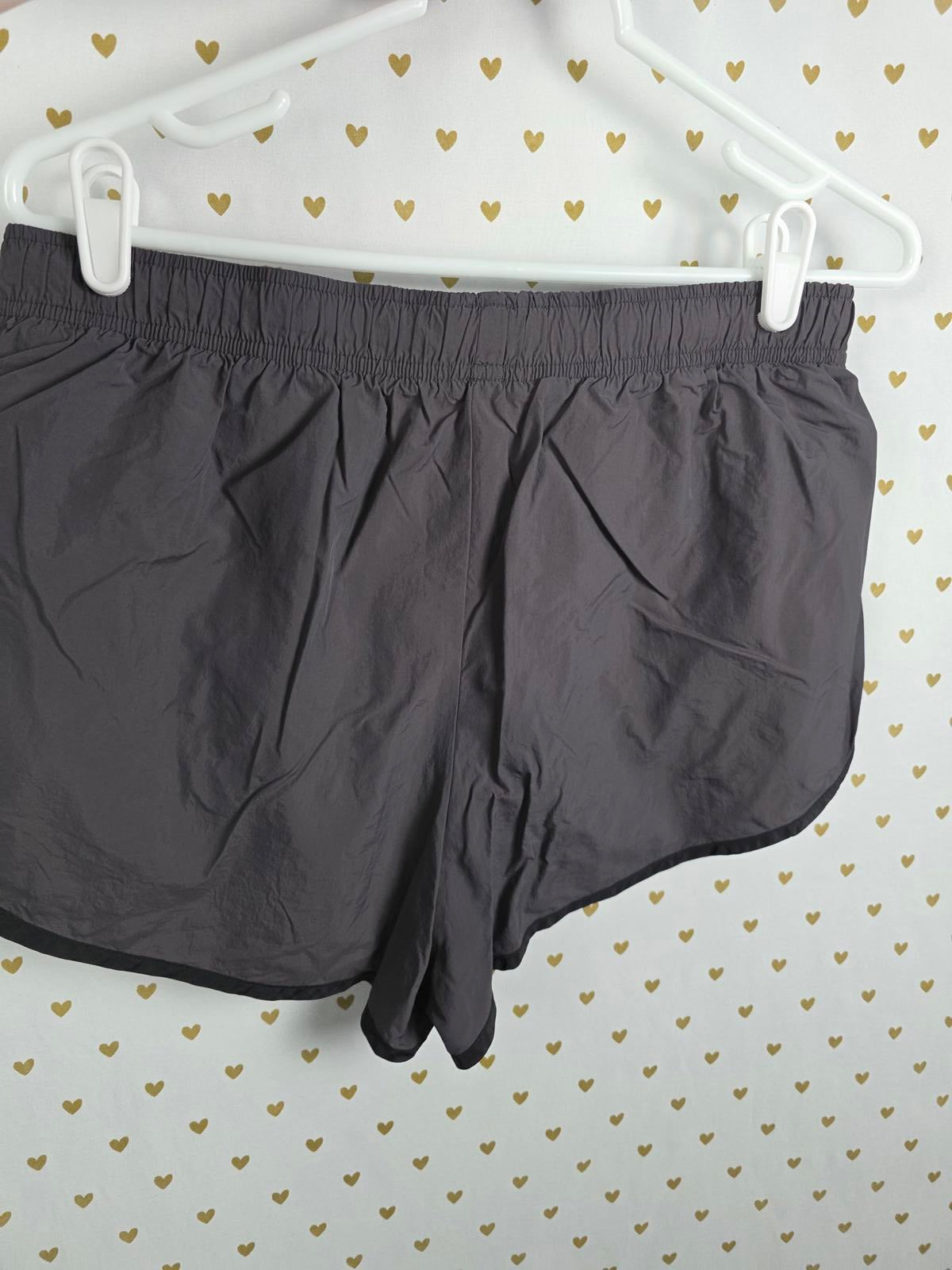 Victorias Secret PINK Grey Lined Running Active Shorts Black LARGE