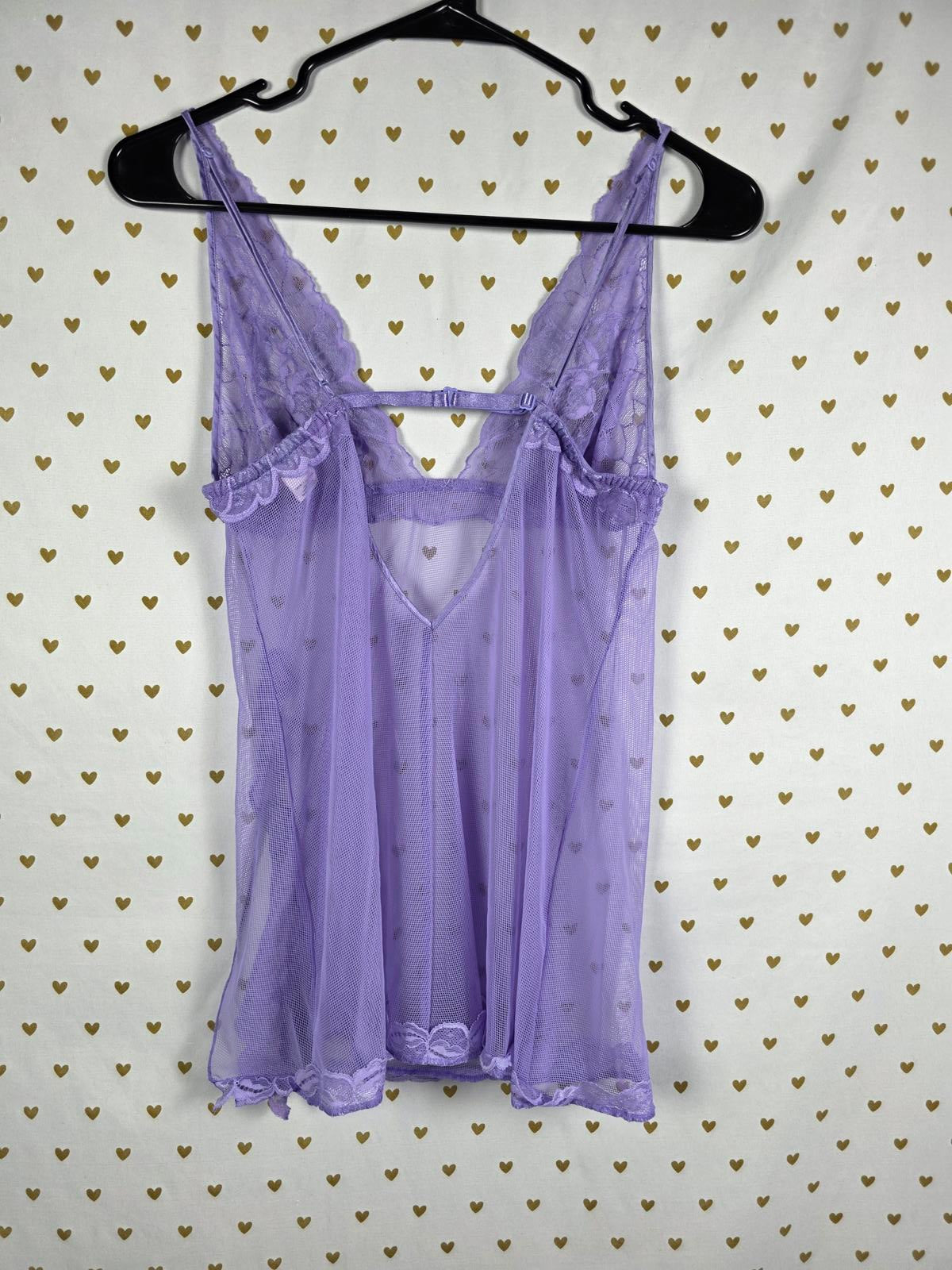 Victorias Secret Sheer Vintage Y2k Medium Purple Mesh Nightie Slip Dress