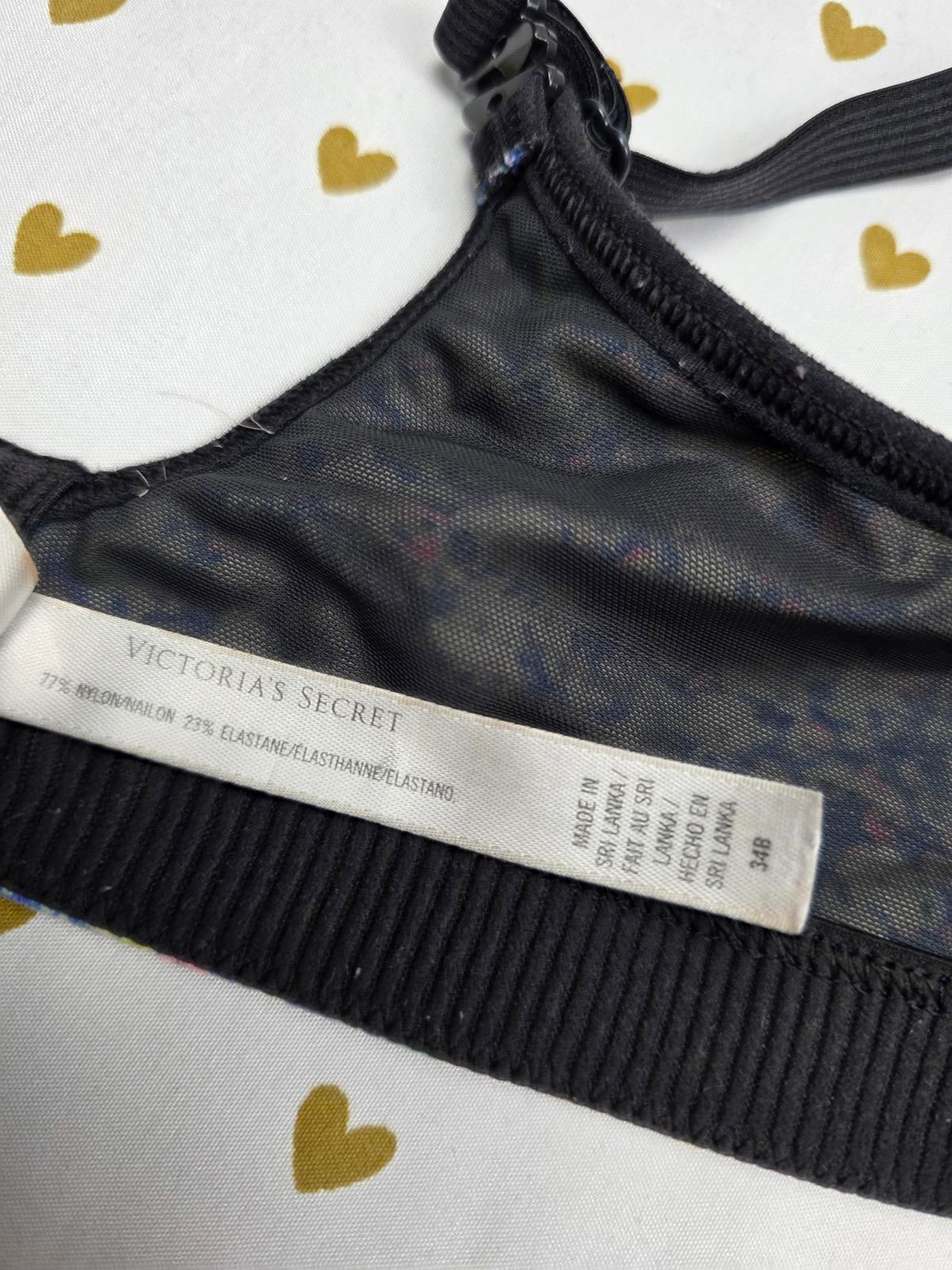 Victorias Secret Floral 34B Sports Bra Support Exercise Active Tank Top