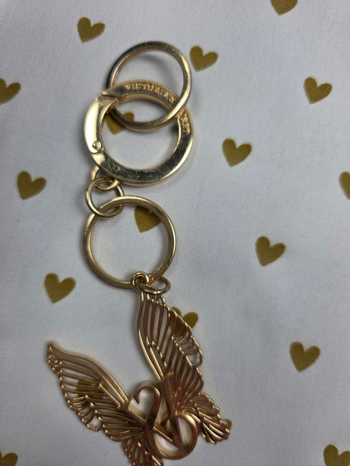 Victorias Secret Gold Dreams Wings Keychain Purse Charm Key Chain