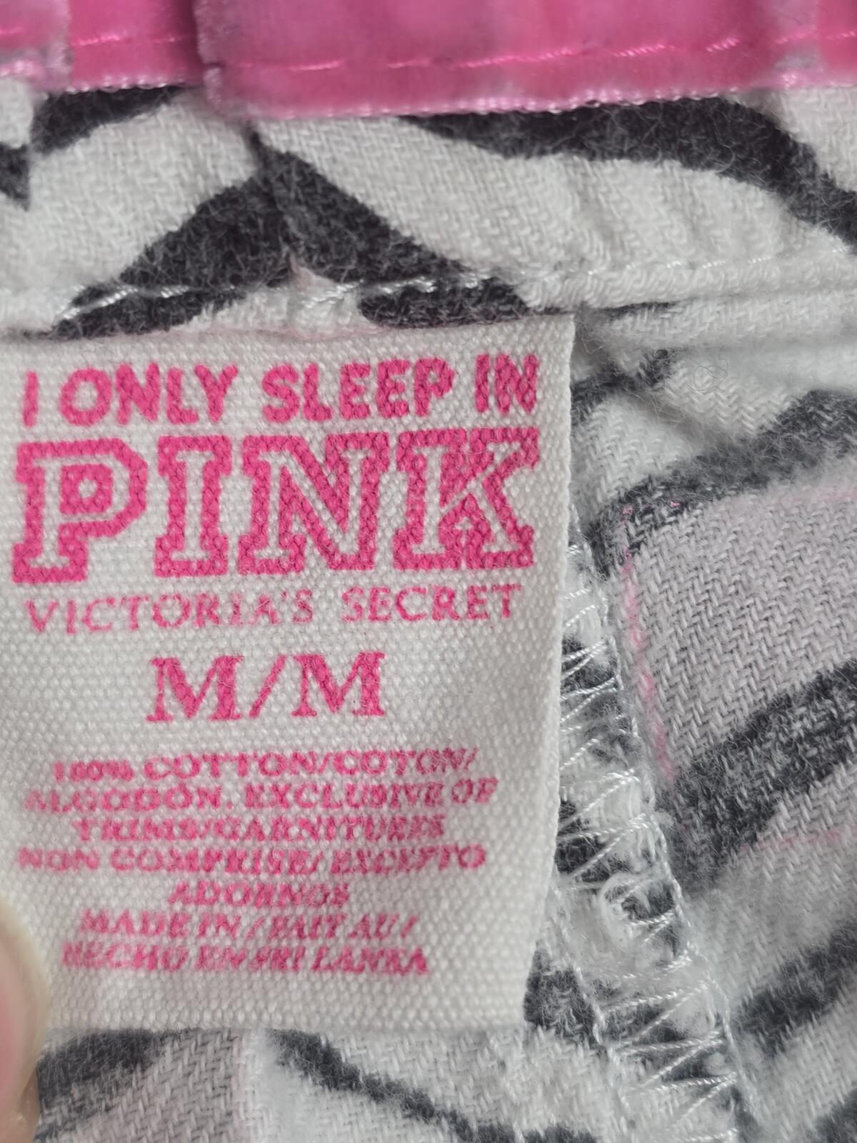 Victorias Secret PINK VINTAGE Zebra LOVE Heart Y2K Sleep Shorts PJ Bottoms MED