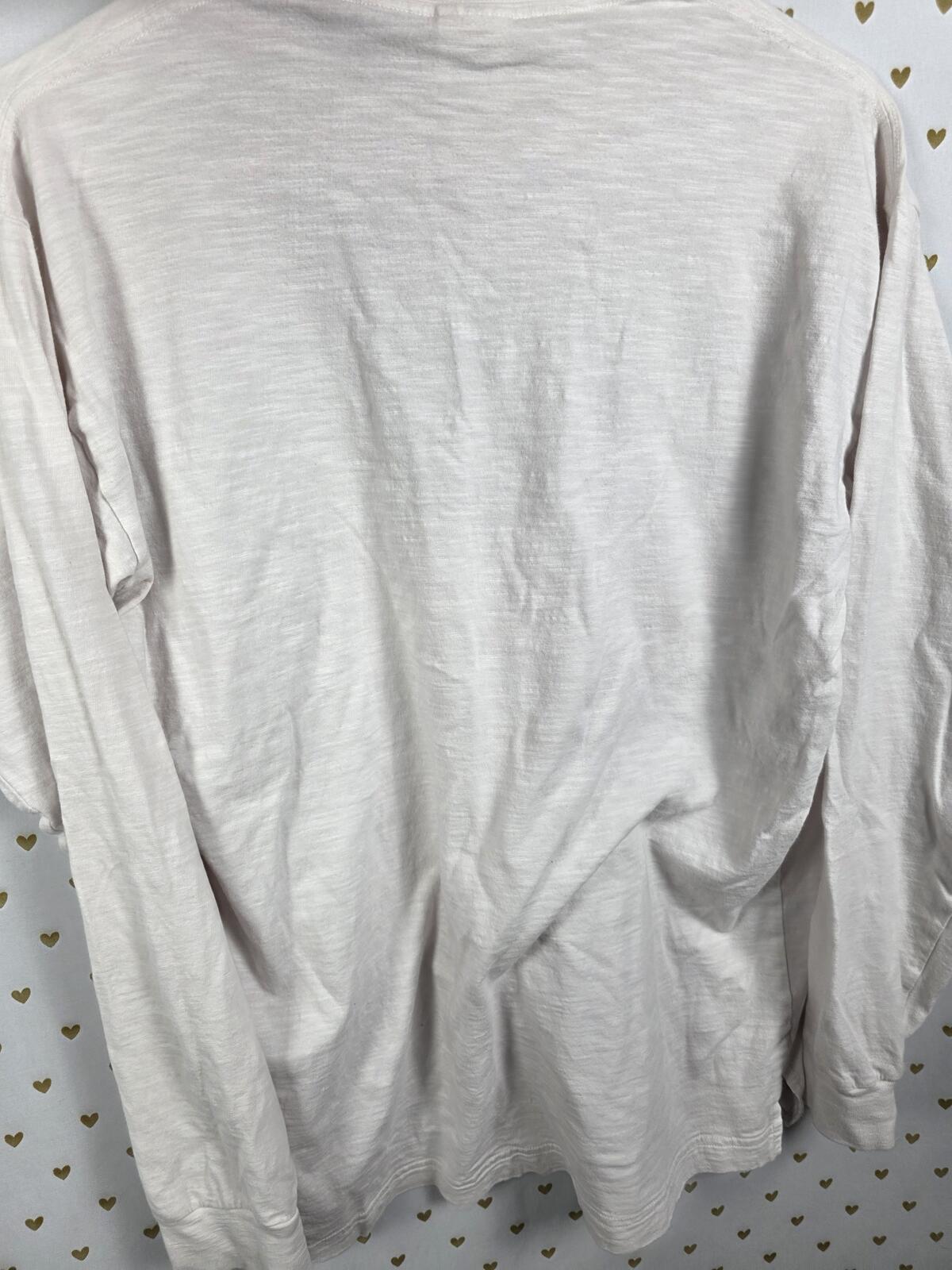 Victorias Secret PINK BLING Long Sleeve Sequined Tee Shirt Silver Logo SMALL