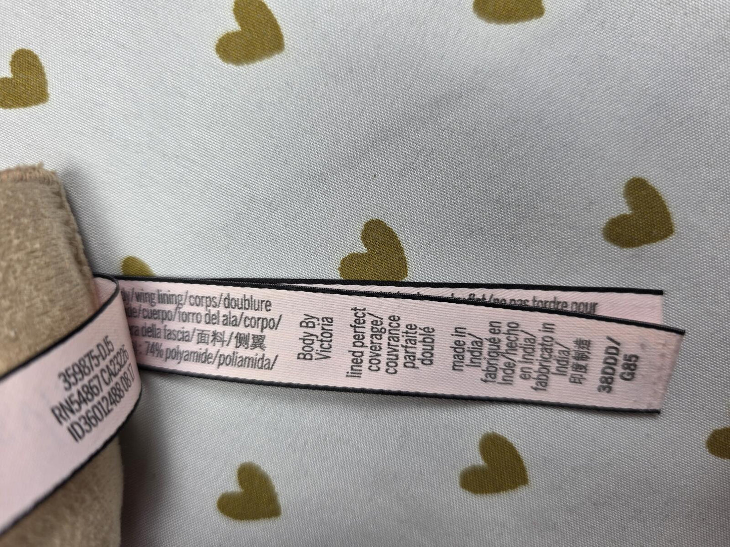 Victoria's Secret Beige Body By Victoria Bra Lined Perfect Coverage 38DDD