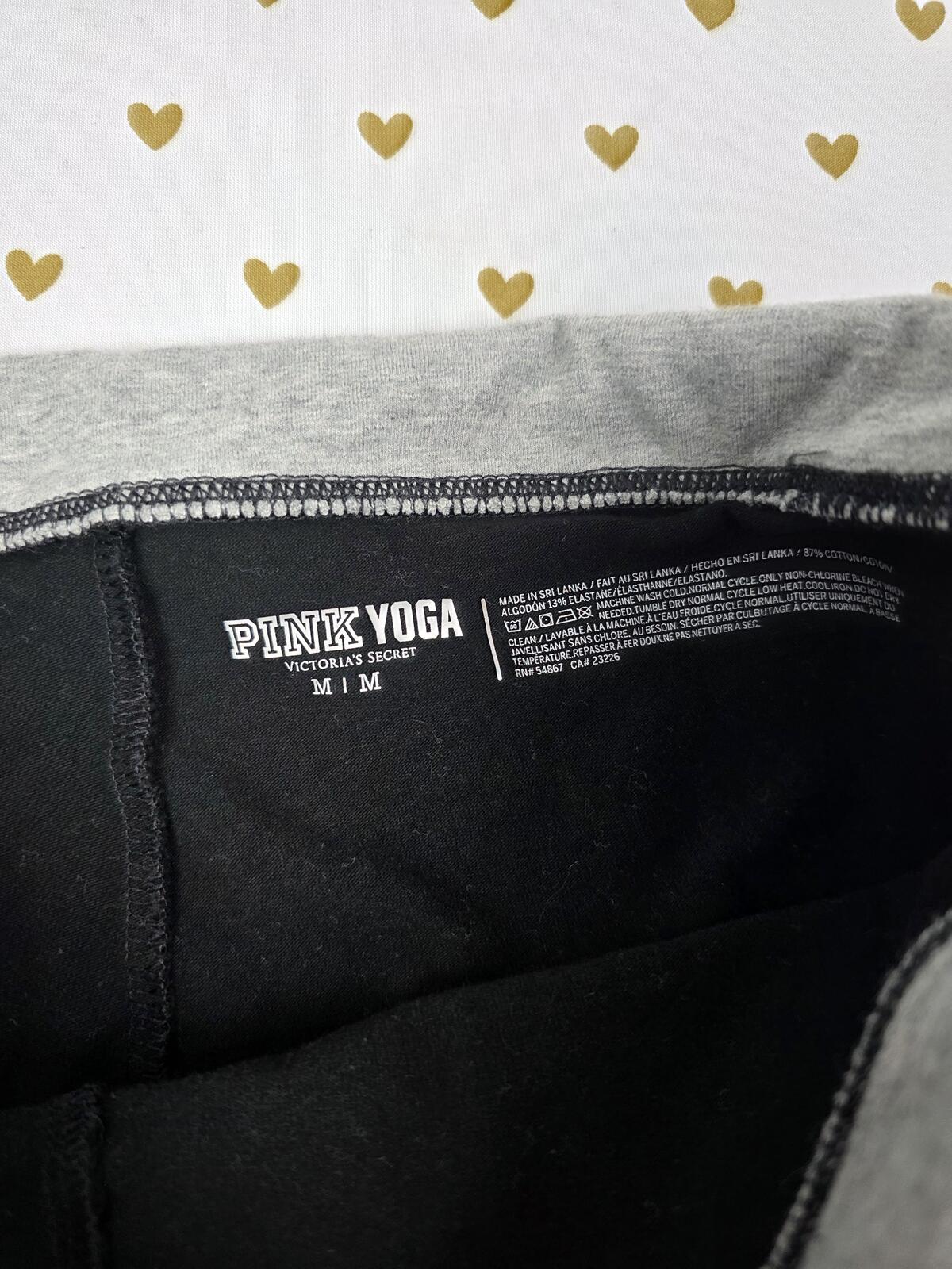 Victorias Secret PINK CHEETAH LEOPARD Bling FOLDOVER Yoga Pants Capri MEDIUM