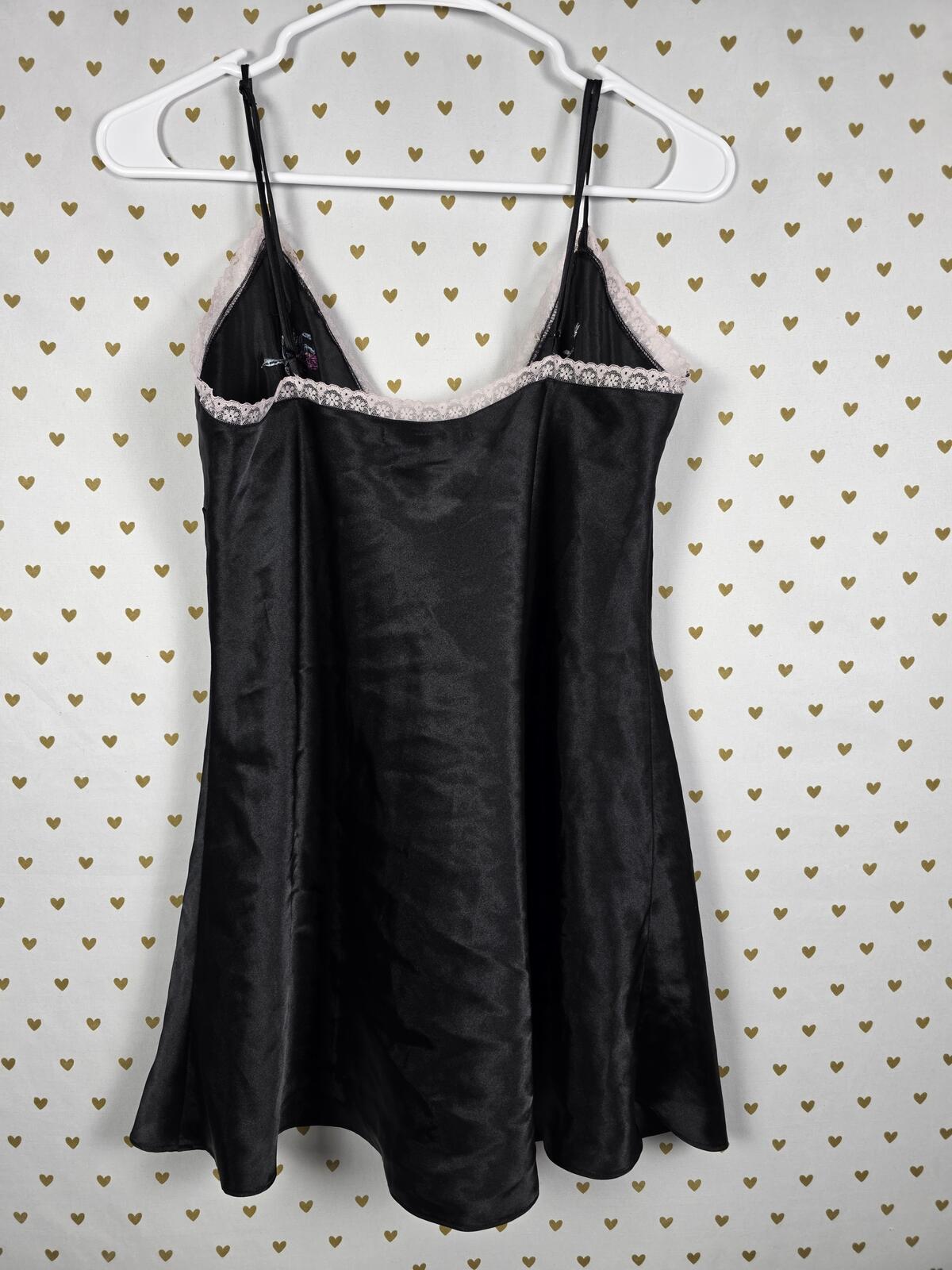 Victorias Secret Embellished Beaded Tie Front Babydoll Vintage Slip Dress MED 05