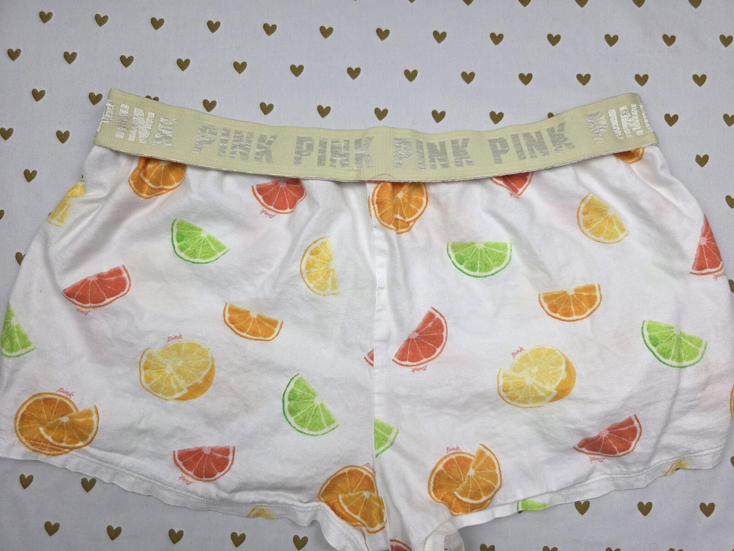 Victorias Secret PINK Fruit SIlky Small Sleep Shorts Boxers Pajama Bottoms