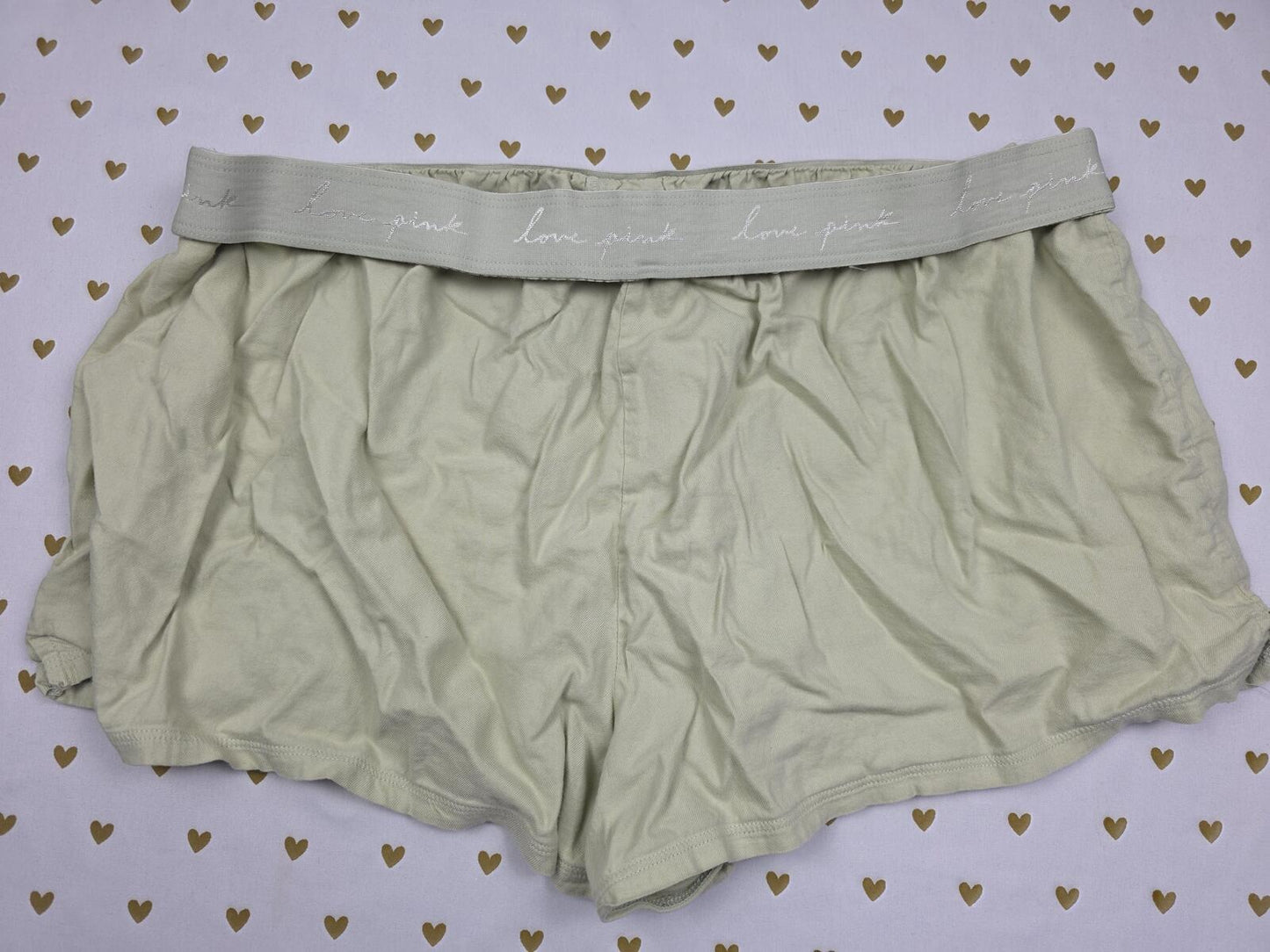 Victorias Secret PINK GOLD SMILEY XL Sleep Shorts Boxers Pajama Bottoms