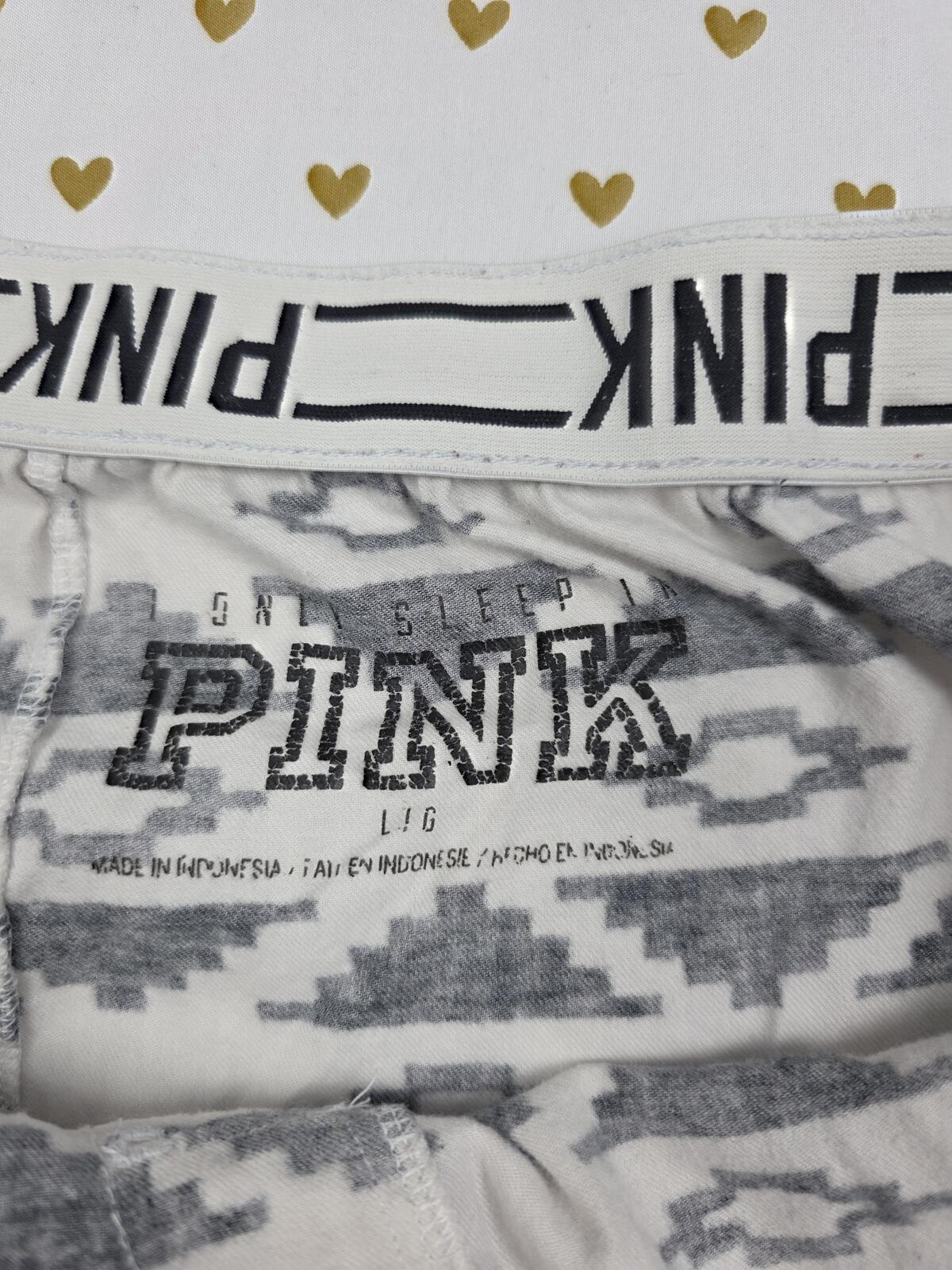 Victorias Secret PINK I ONLY SLEEP IN Shorts Boxers Pajama Bottoms Aztec LARGE