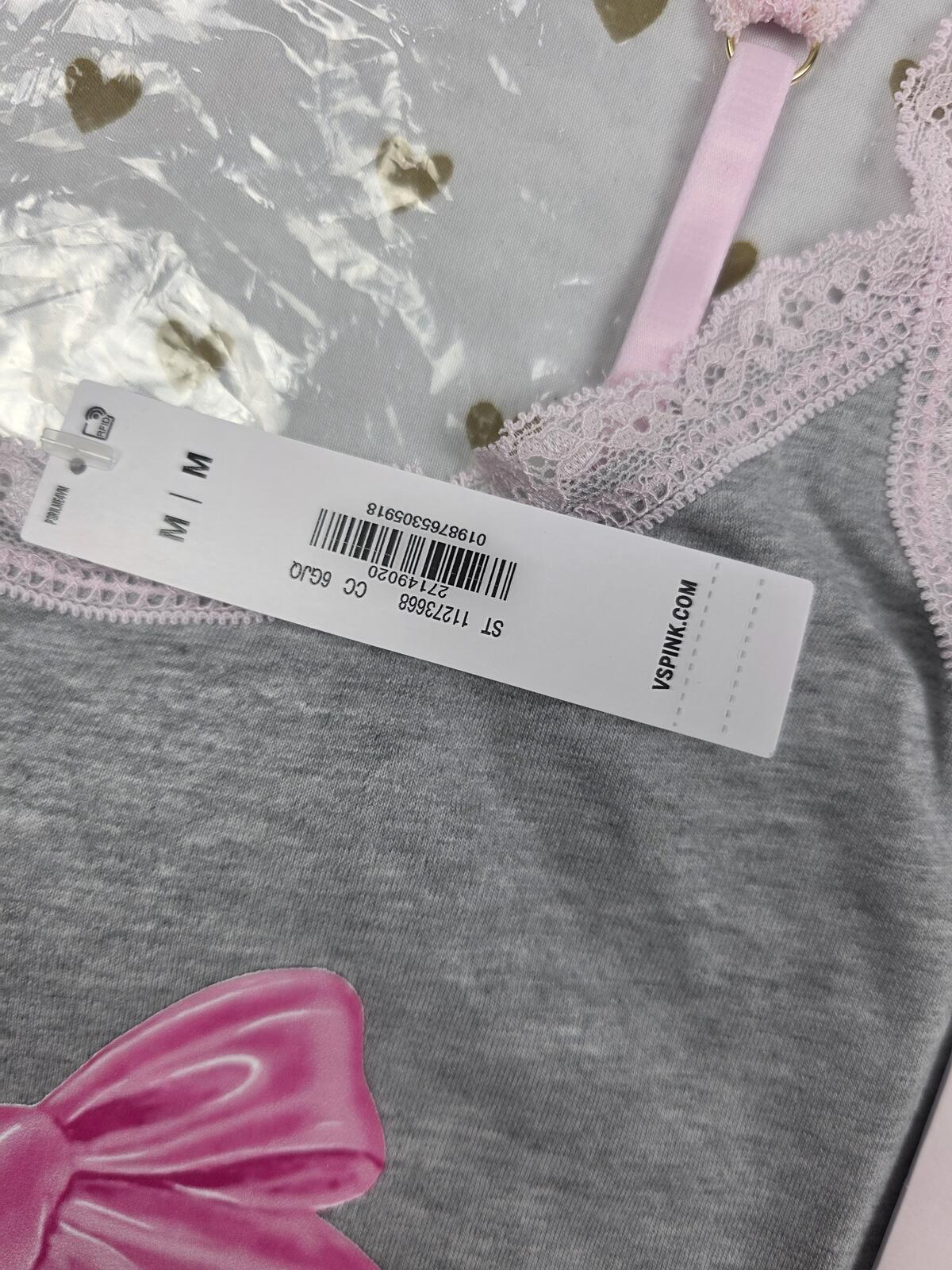 Victorias Secret PINK LOVESHACKFANCY Cotton Cami Tank top Ruffle BOW NEW Medium
