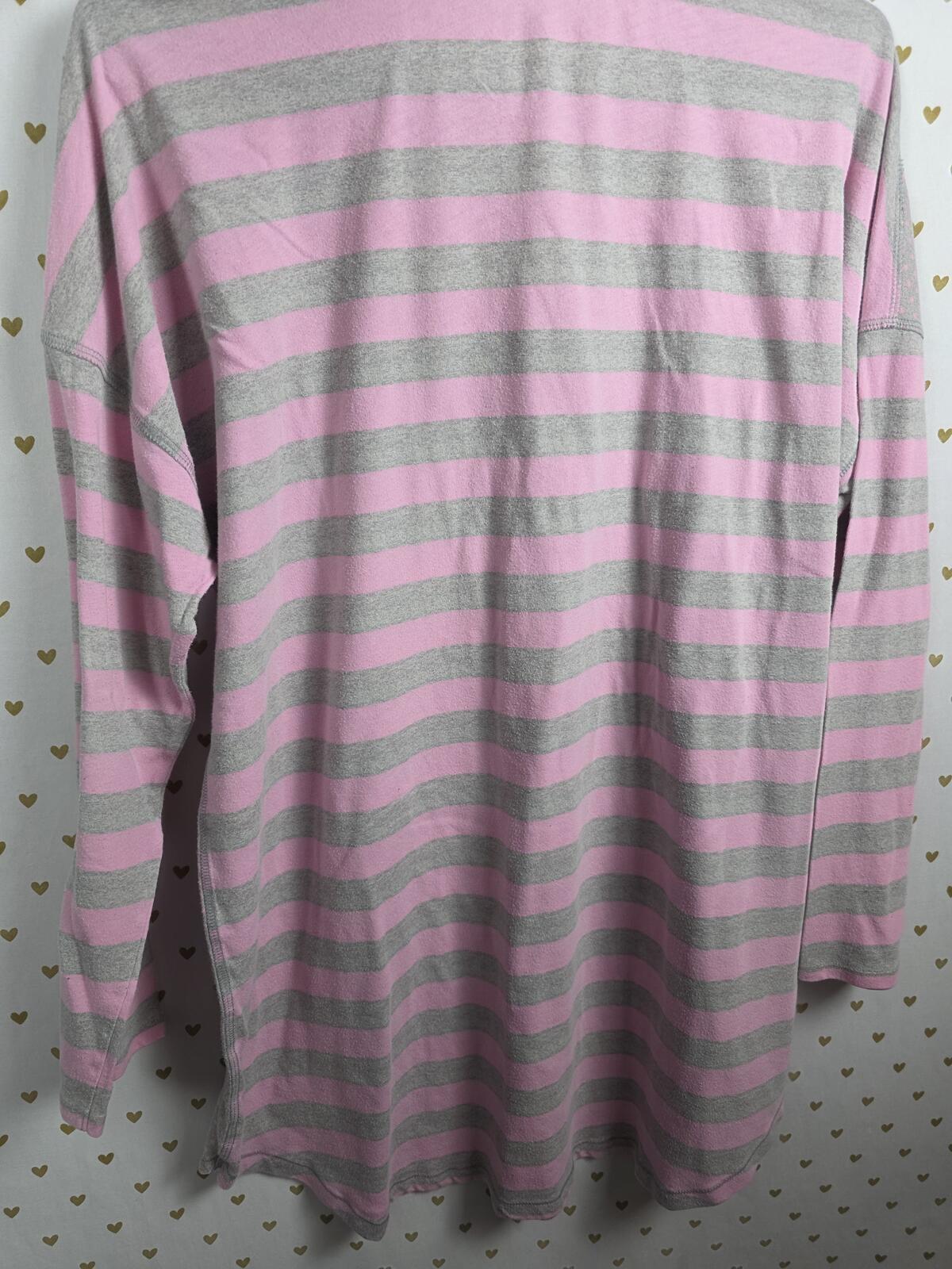 Victorias Secret Striped Super Soft Nightgown Sleep Dress Nightie LARGE