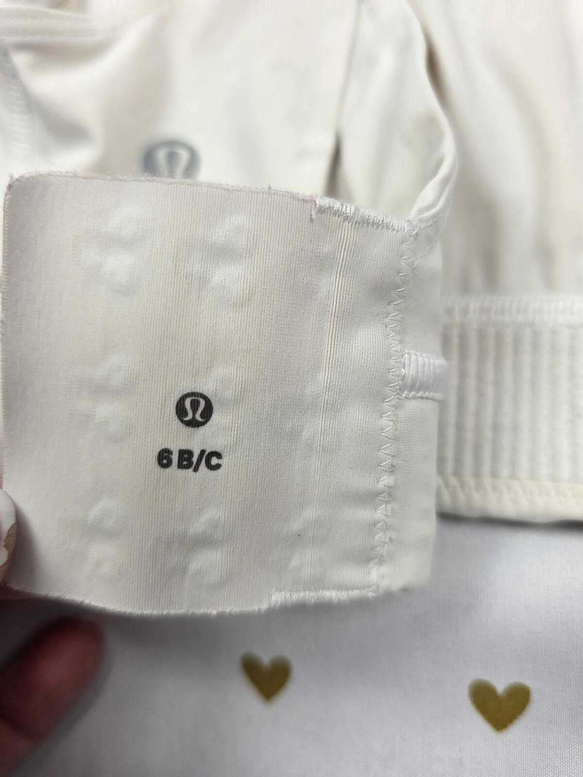 LULULEMON White Size 6 B C Cup Sports Bra Bralette Bra Top Tank