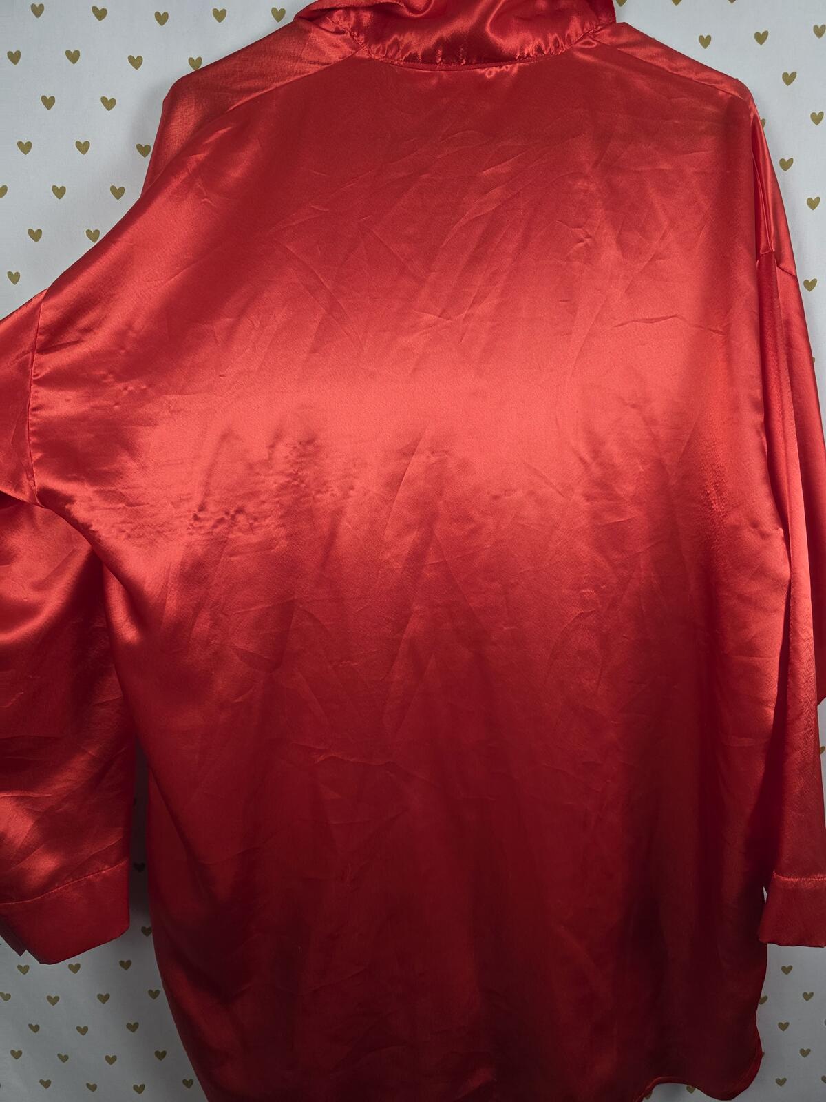 Victorias Secret Vintage Pearl Button Long Sleeve Nightgown Satin Silky Shirt L