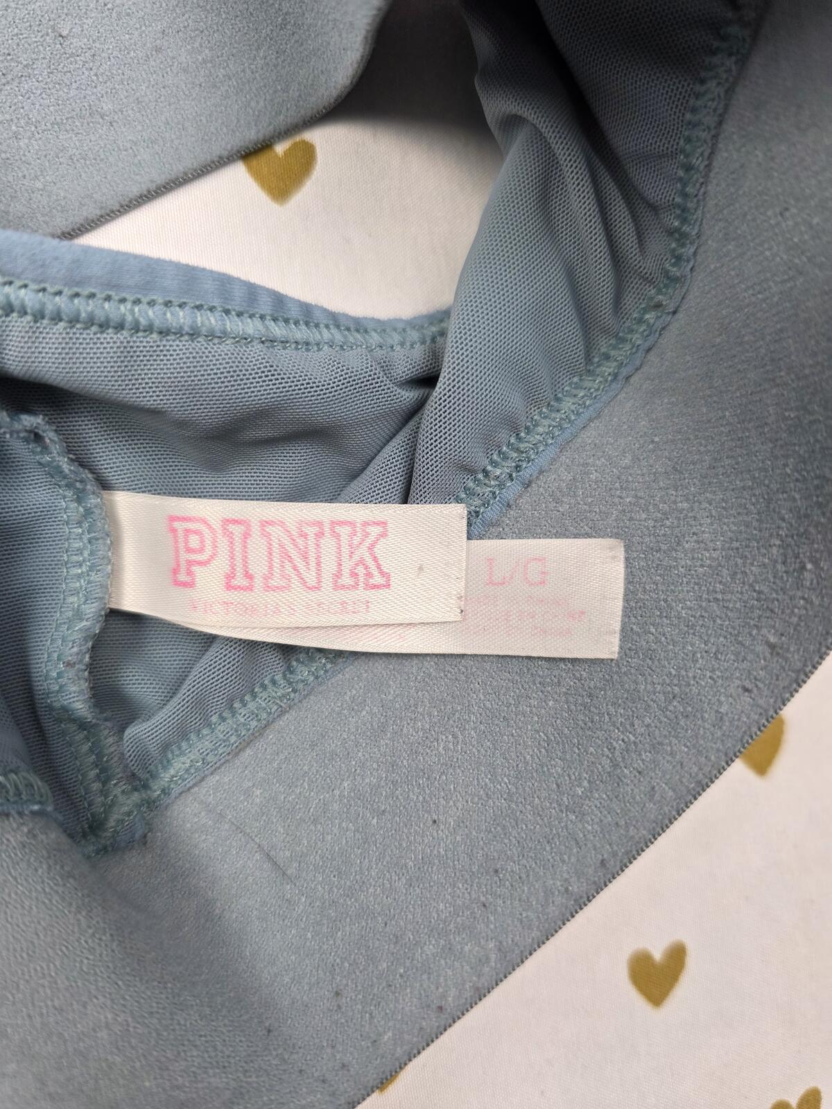 Victorias Secret Pink Logo Sports Bra LARGE Bralette Bra Top Tank