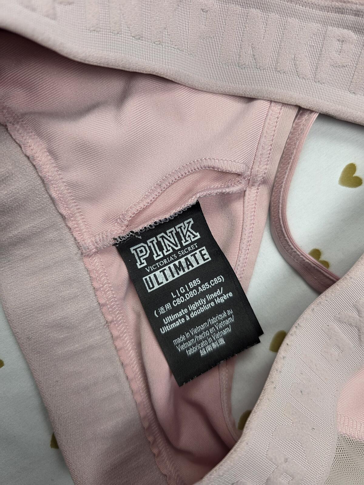 Victorias Secret Pink Adjustable sports bra LARGE Bralette Bra Top Tank