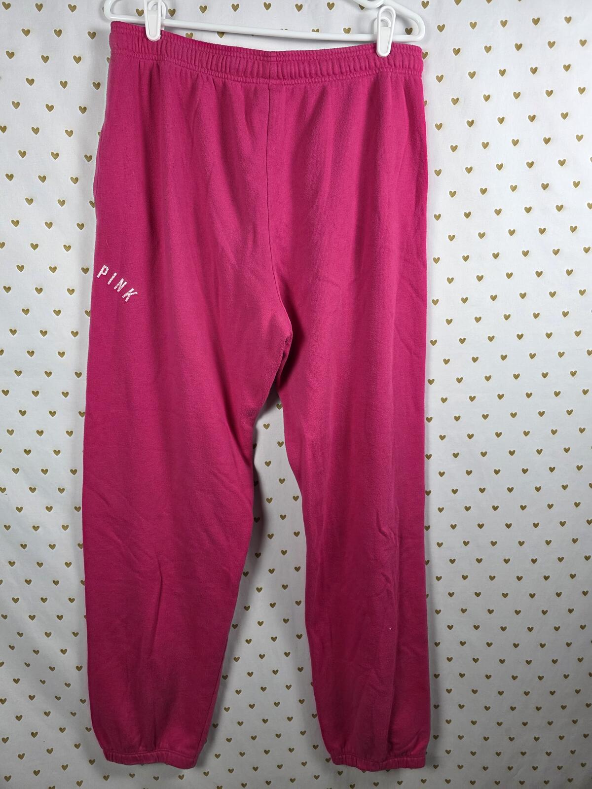 Victorias Secret PINK Logo Sweatpants Joggers Sweats Long MEDIUM