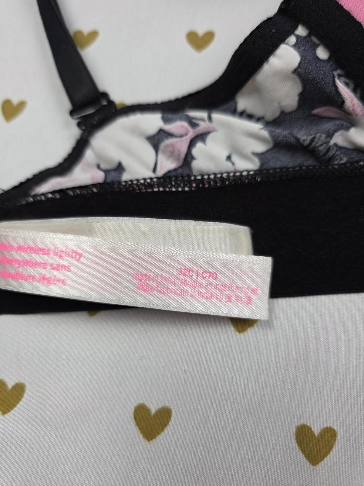 Victorias Secret PINK Floral wireless Wear Everywhere Bra 32C