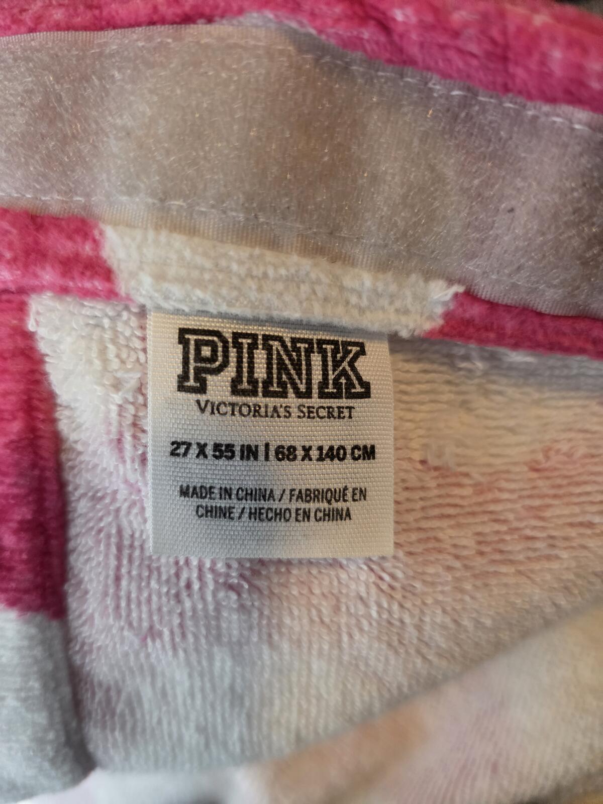 Victorias Secret PINK HTF Polka Dot Wrap Around Towel Bath Cover Up Velcro