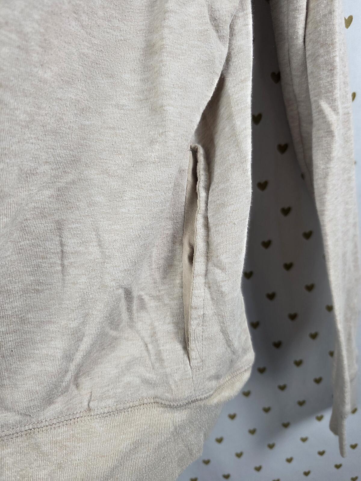 Victorias Secret Pink Logo Beige Quarter Zip Sweater shirt LARGE
