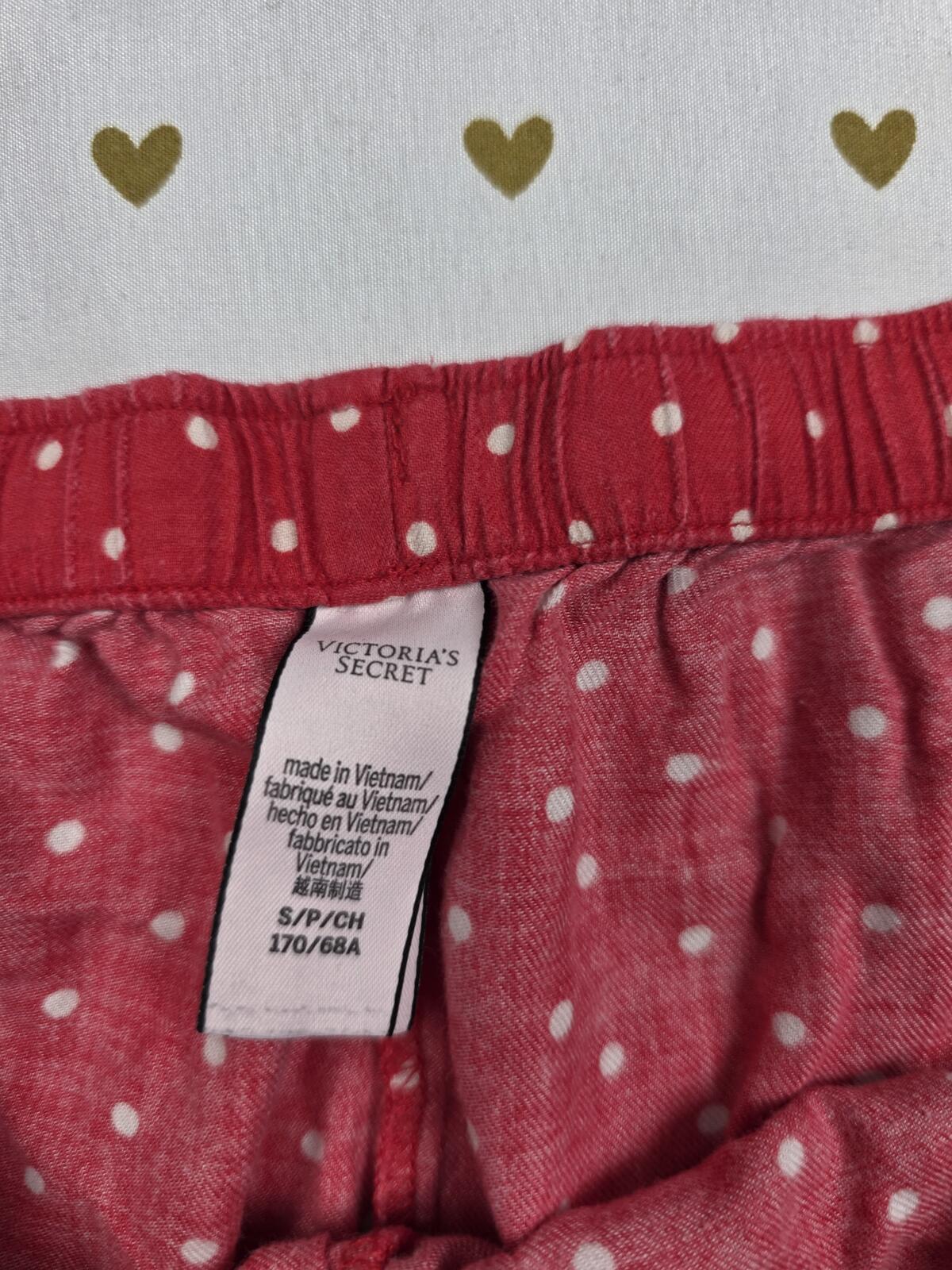 Victorias Secret Red Polka Dot Sleep Pants Pajama Bottoms Tapered Small
