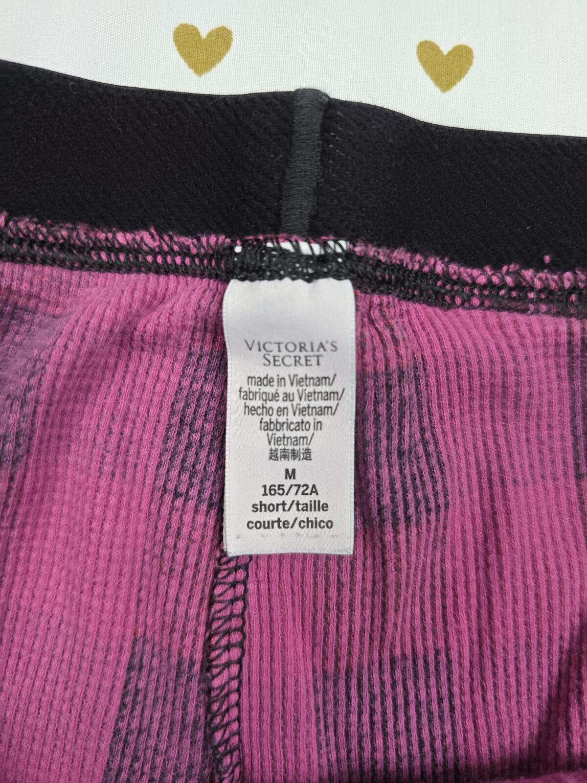 Victorias Secret Waffle Knit Plaid Check Buffalo Sleep Pants Pajama Bottoms MED