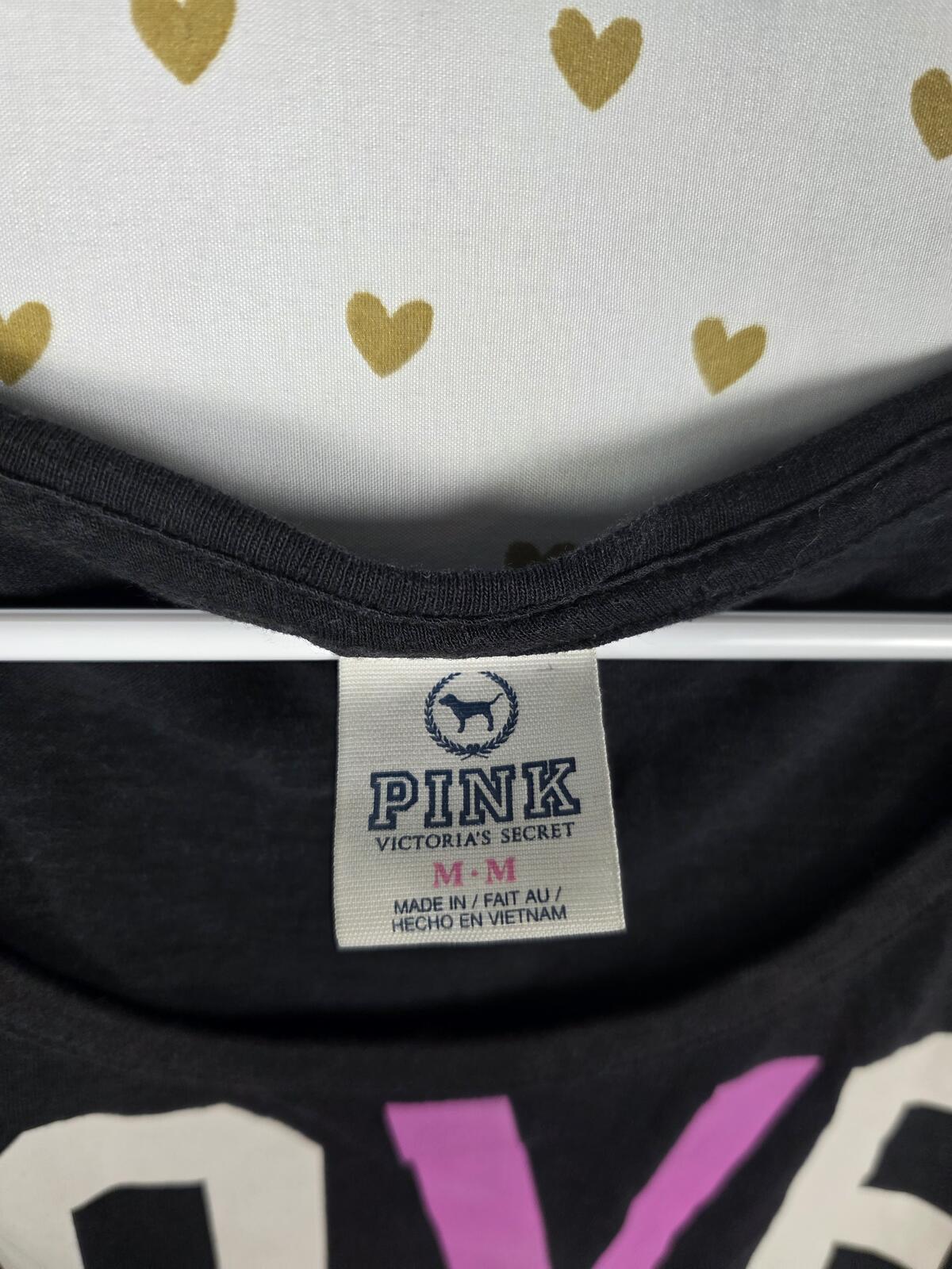 Victorias Secret PINK VINTAGE Cropped Boxy Y2K Tee Shirt MEDIUM