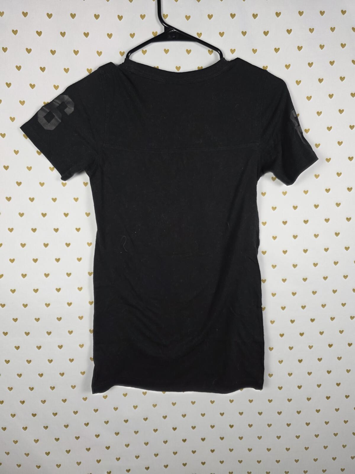 Victorias Secret PINK Vintage Y2k Black Logo Tee shirt XS