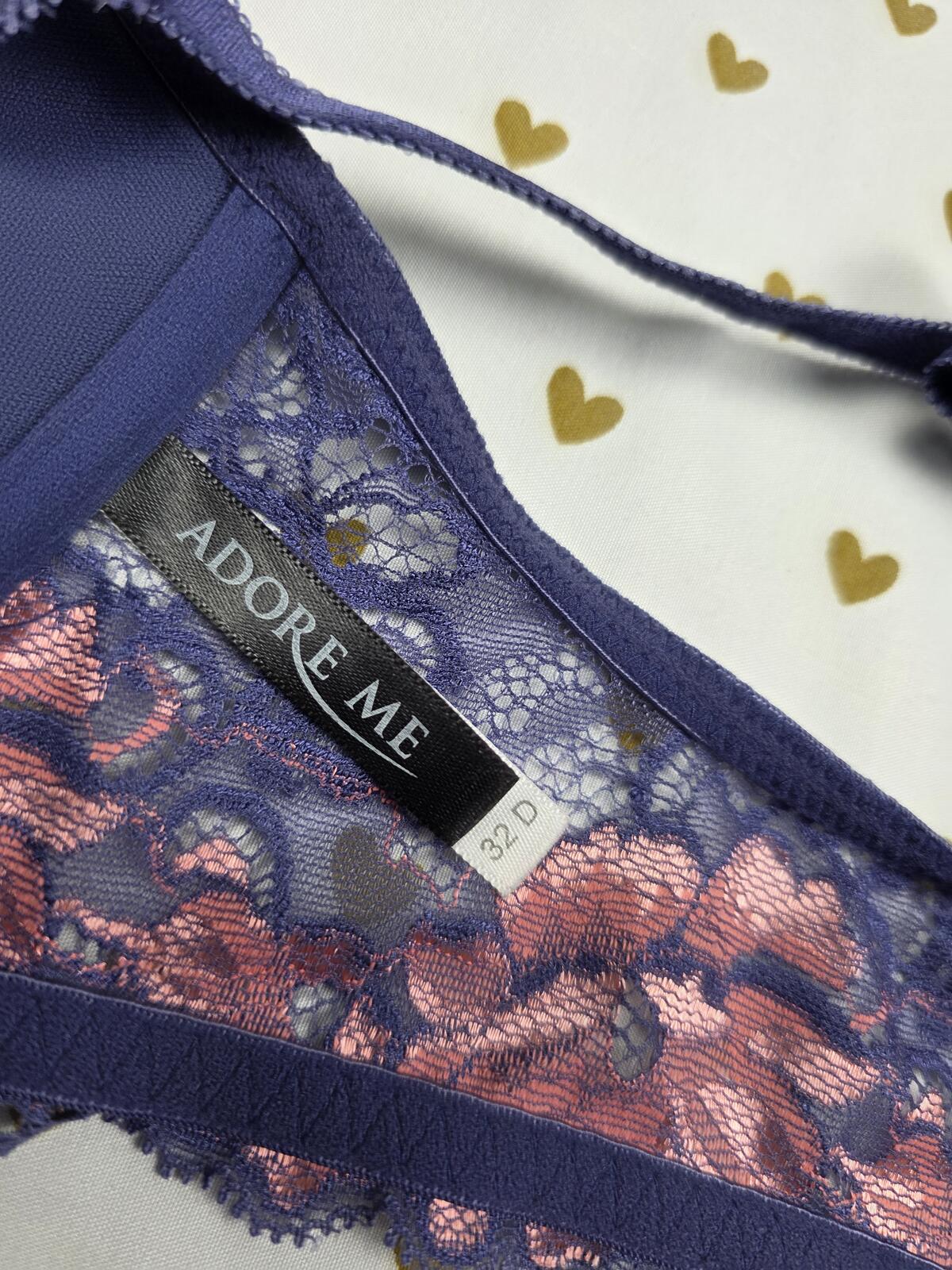 ADORE ME Lace Front Close Racerback Bra Push Up Lightly Lined 32D