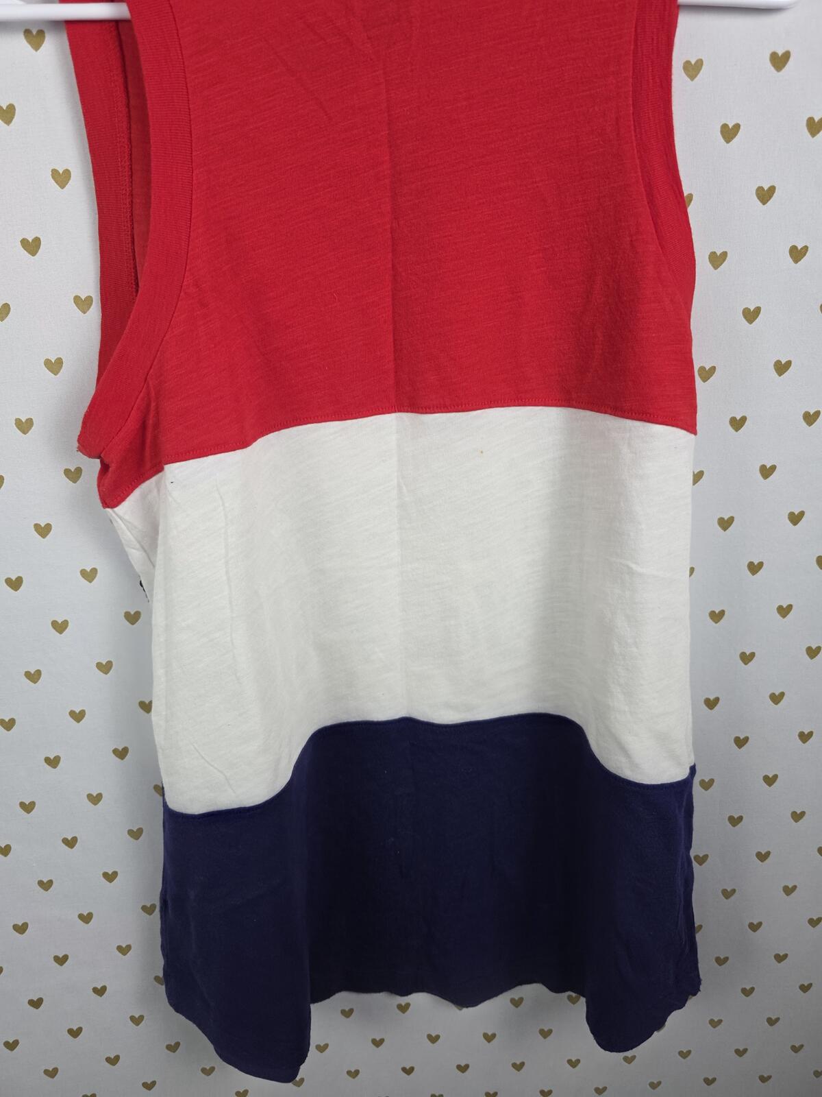 Victorias Secret PINK LOVE Usa RED WHITE BLUE Bling Tank Top SMALL