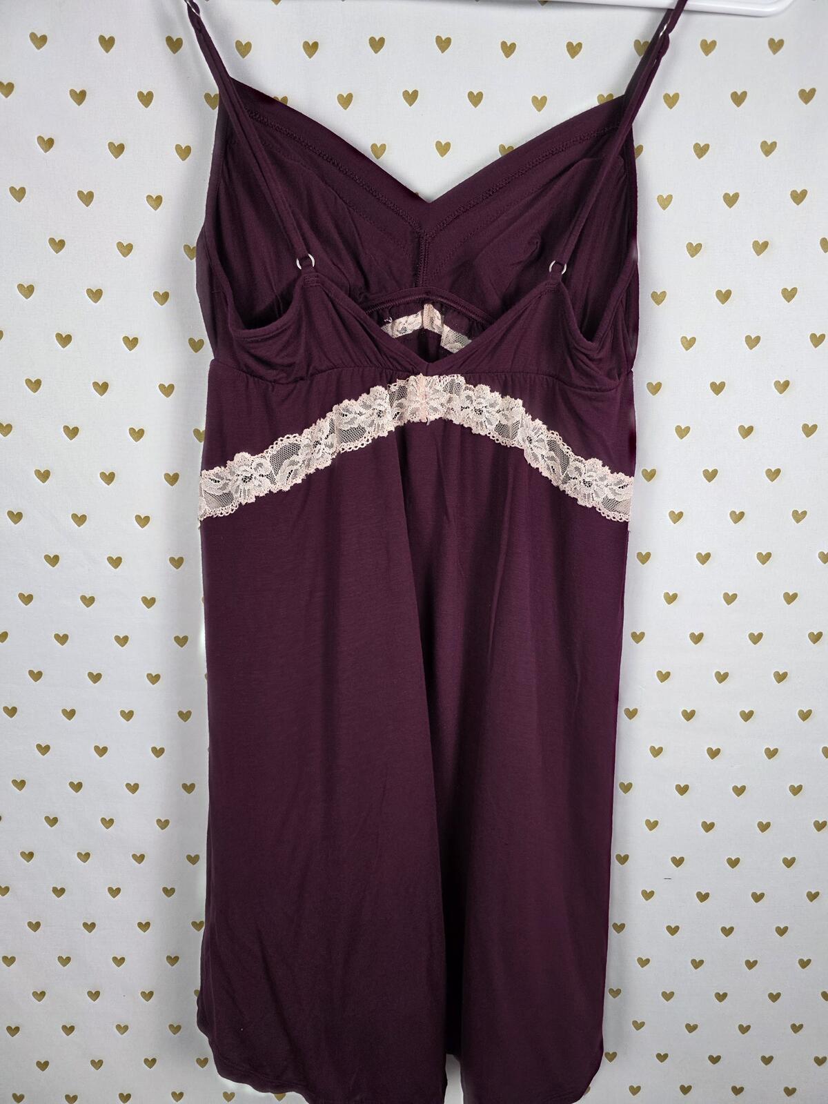 Victorias Secret Super Soft Medium Maroon Nightie Sleep Dress Lingerie