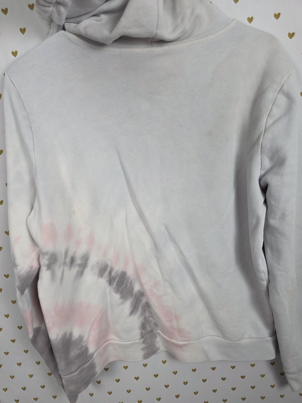 Victorias Secret Pink Tye Dye Logo Full Zip Sweater Jacket LARGE