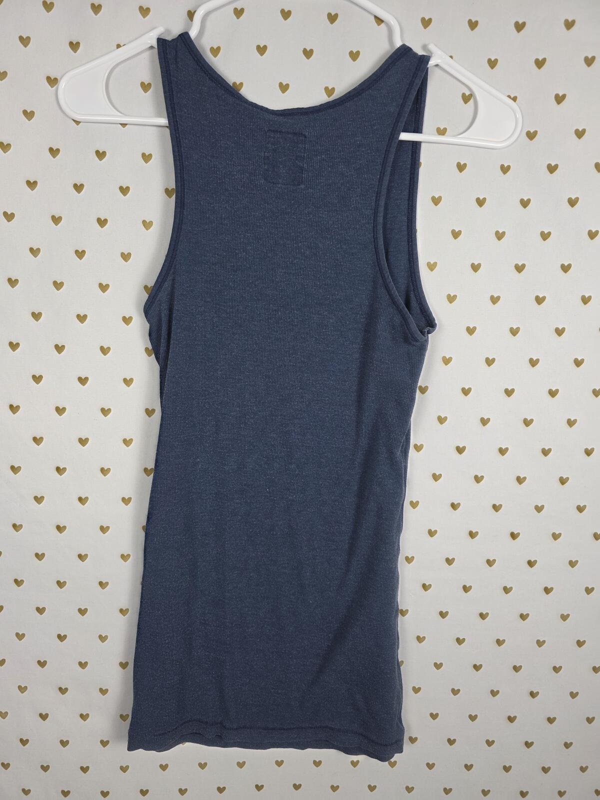 Victorias Secret PINK Vintage Blue Ribbed Y2k Tank top Muscle Tee Medium