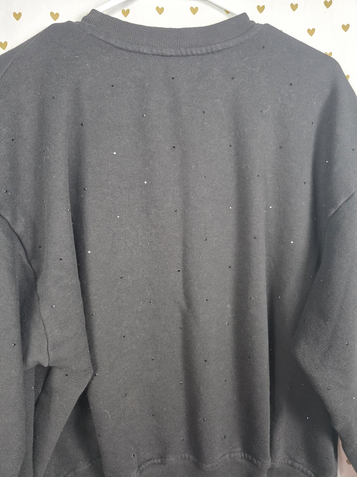 Victorias Secret Black BLING STUDDED RHINESTONE XL Sweater