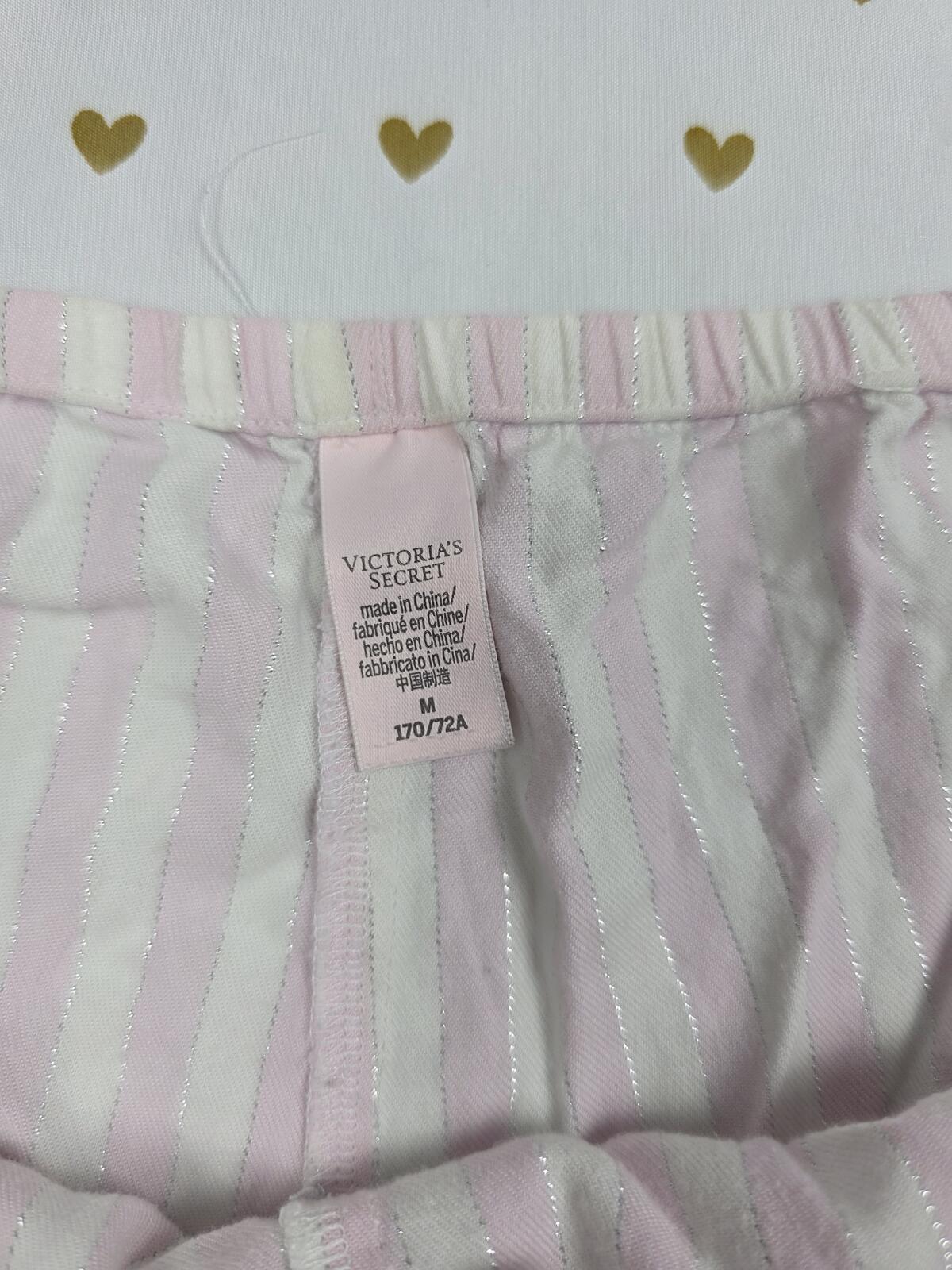 Victorias Secret Striped Pink MEDIIUM Sleep Shorts Boxers Pajama Bottoms